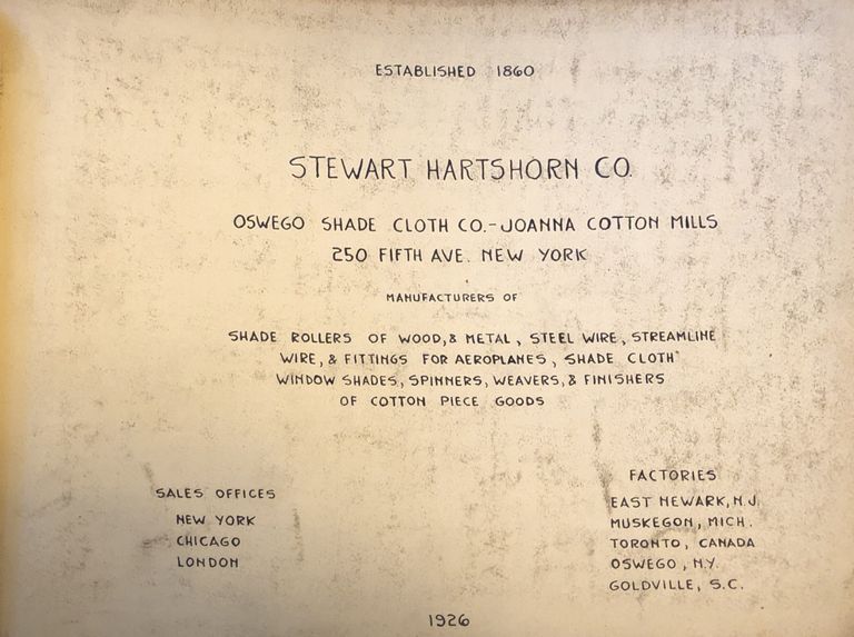          Hartshorn: Stewart Hartshorn Co. Oswego Factory Photo Album, 1926 picture number 1
   