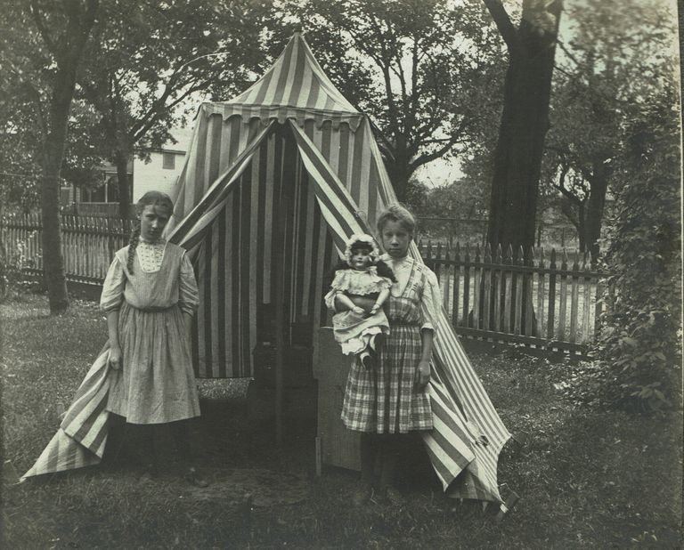          Marshall-Schmidt Album: Margaret Marshall and Girl with Play Tent picture number 1
   
