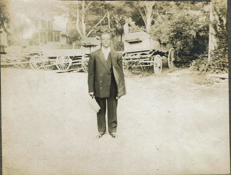          Marshall-Schmidt Album: Man Standing Near Wagons picture number 1
   
