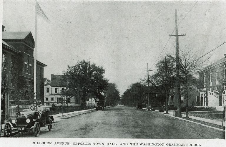          Millburn Avenue Opposite Town Hall and the Washington Grammar School, c. 1916 picture number 1
   