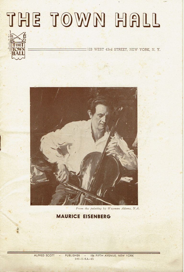          Eisenberg: Maurice Eisenberg Town Hall Concert Program, 1945 picture number 1
   