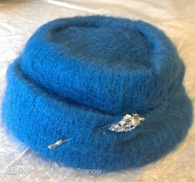          Hat: Blue Wool Hat with Silver Accessory picture number 1
   