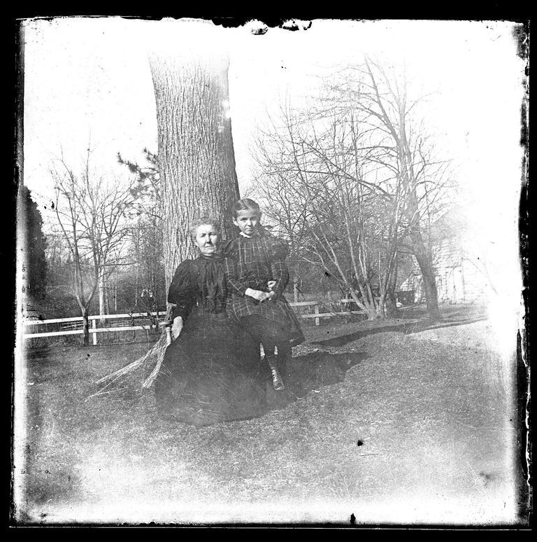          Blood: Old Woman & Girl By a Tree, B&W Photograph picture number 1
   