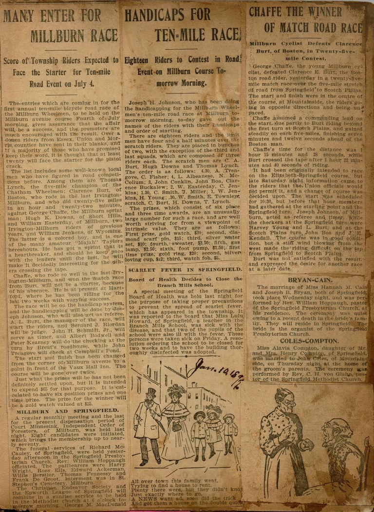          Flanagan Scrapbook: July 4 10-Mile Bicycle Race, page 16 picture number 1
   