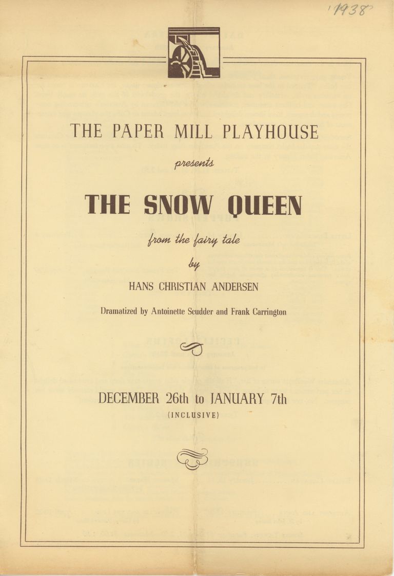          Paper Mill Playhouse Program: The Snow Queen, 1938 picture number 1
   