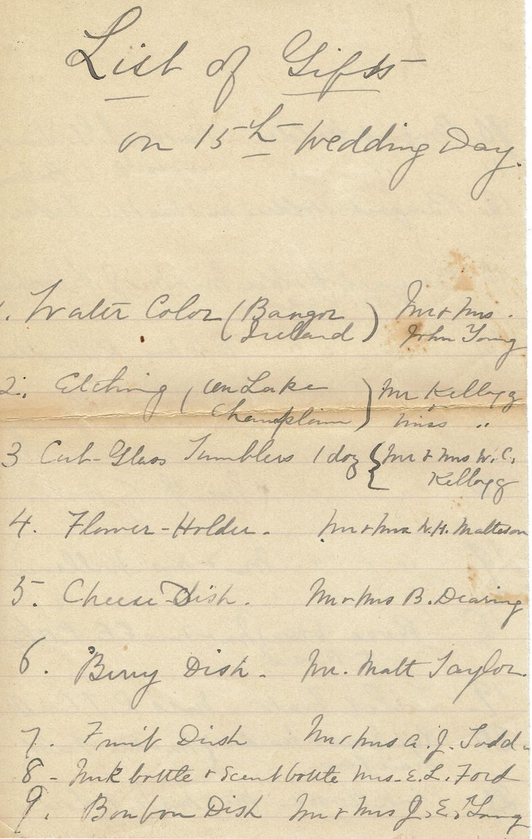          Kellogg: List of Gifts on 15th Wedding Day picture number 1
   