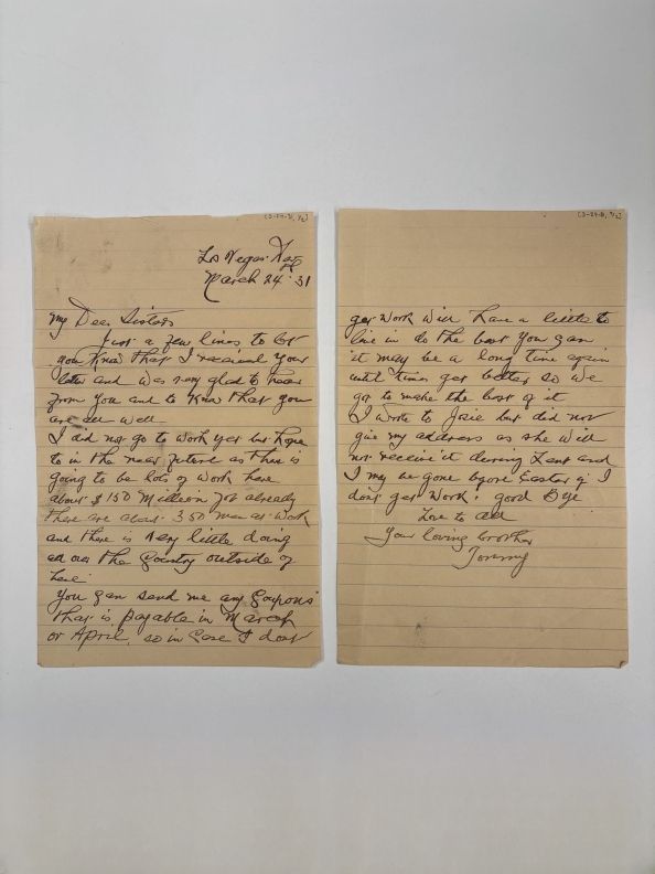 MS.107 - Box 1 of 1; ff 5/5: correspondence [1931-33]