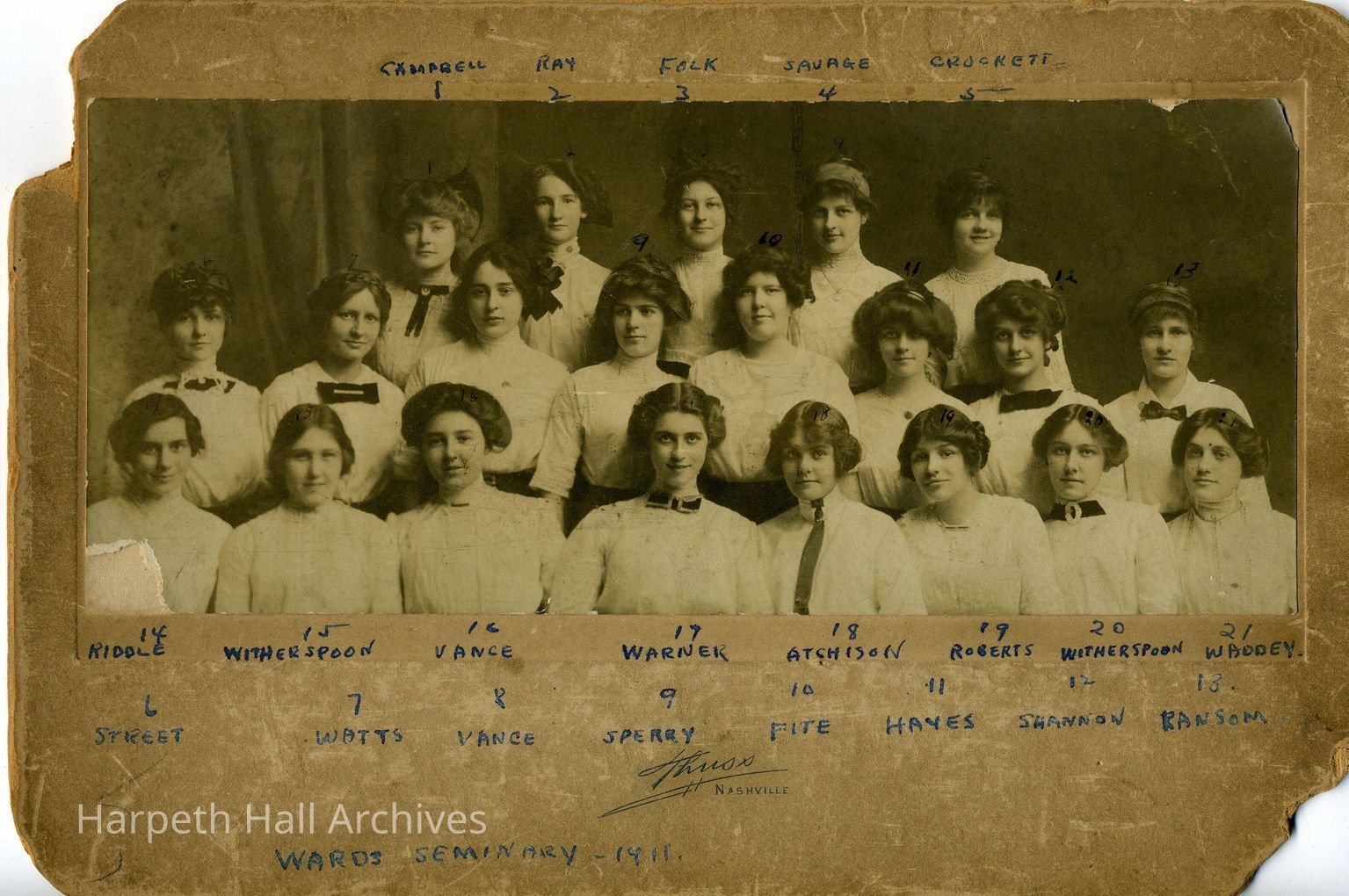 Ward Seminary, 1865-1913, and Belmont College for Young Women, 1890-1913
