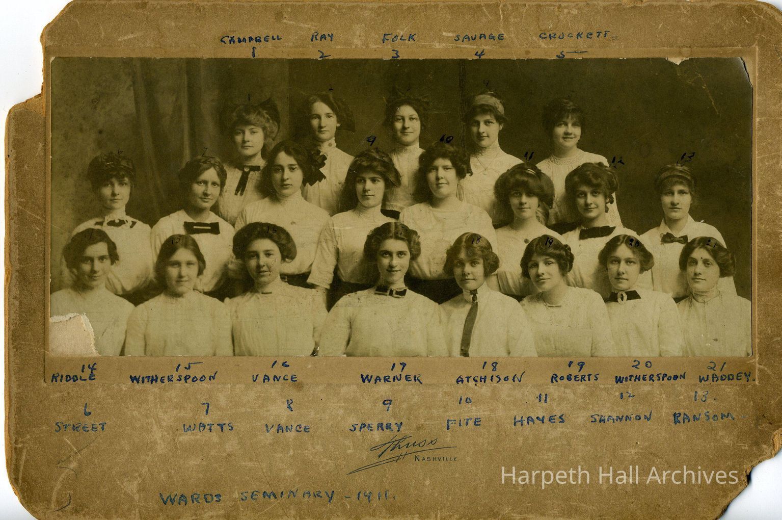 Ward Seminary, 1865-1913, and Belmont College for Young Women, 1890-1913