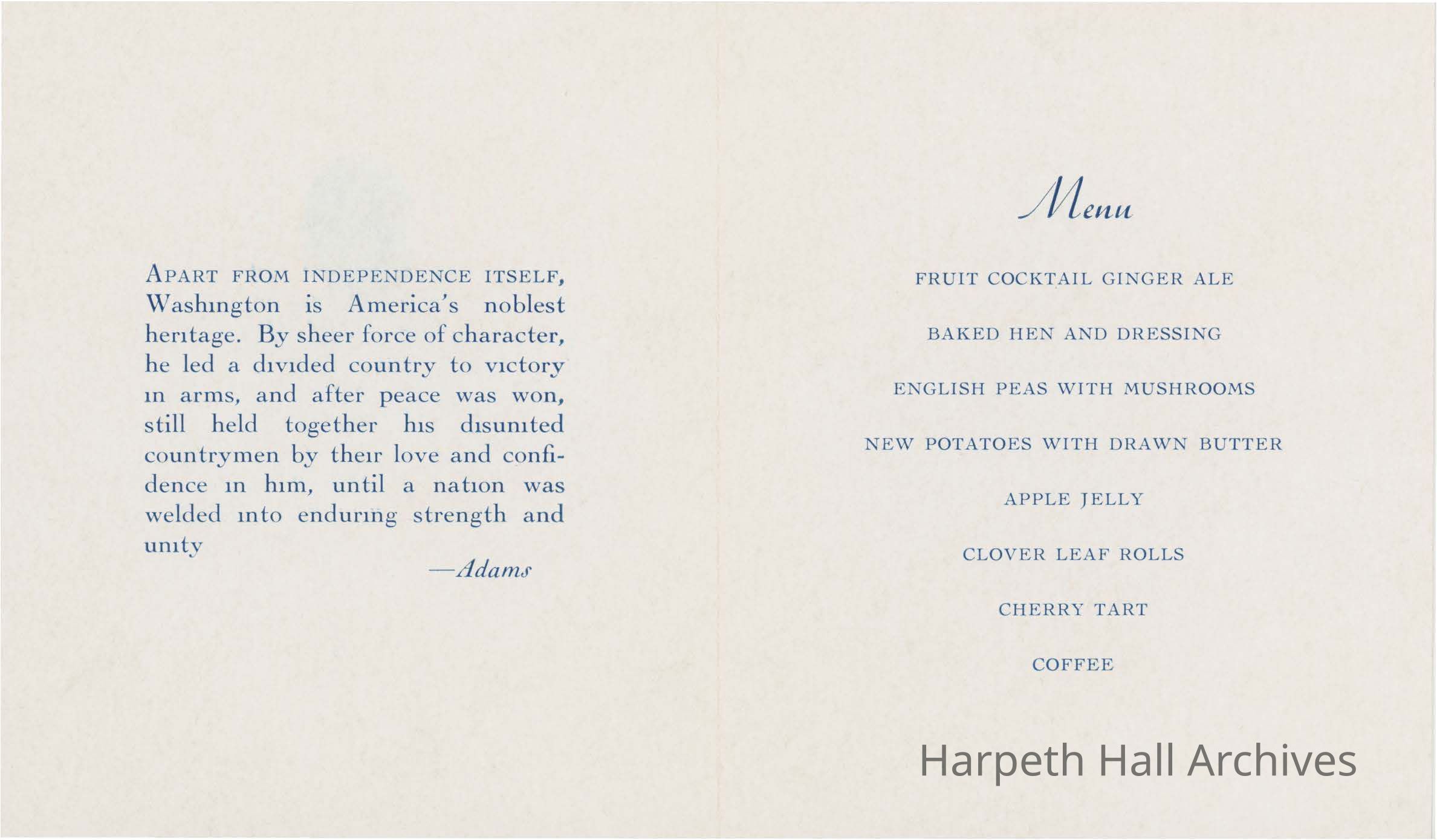 Inside of menu