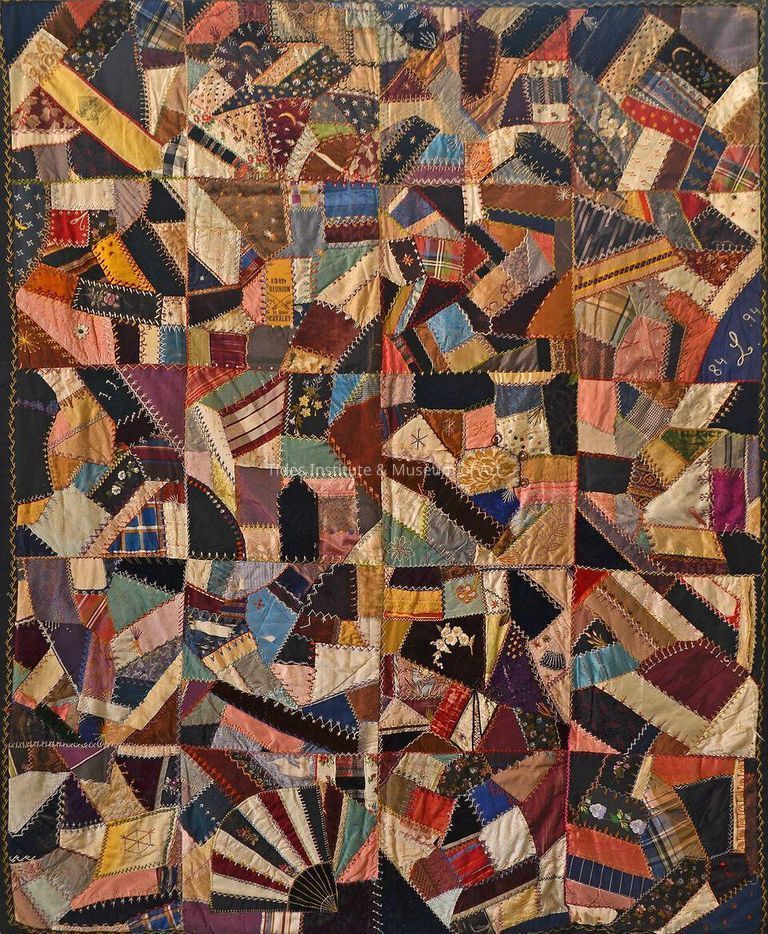 Sarah Preble Livermore (1867-1961) | Crazy Quilt | Eastport, Maine | c.1890s