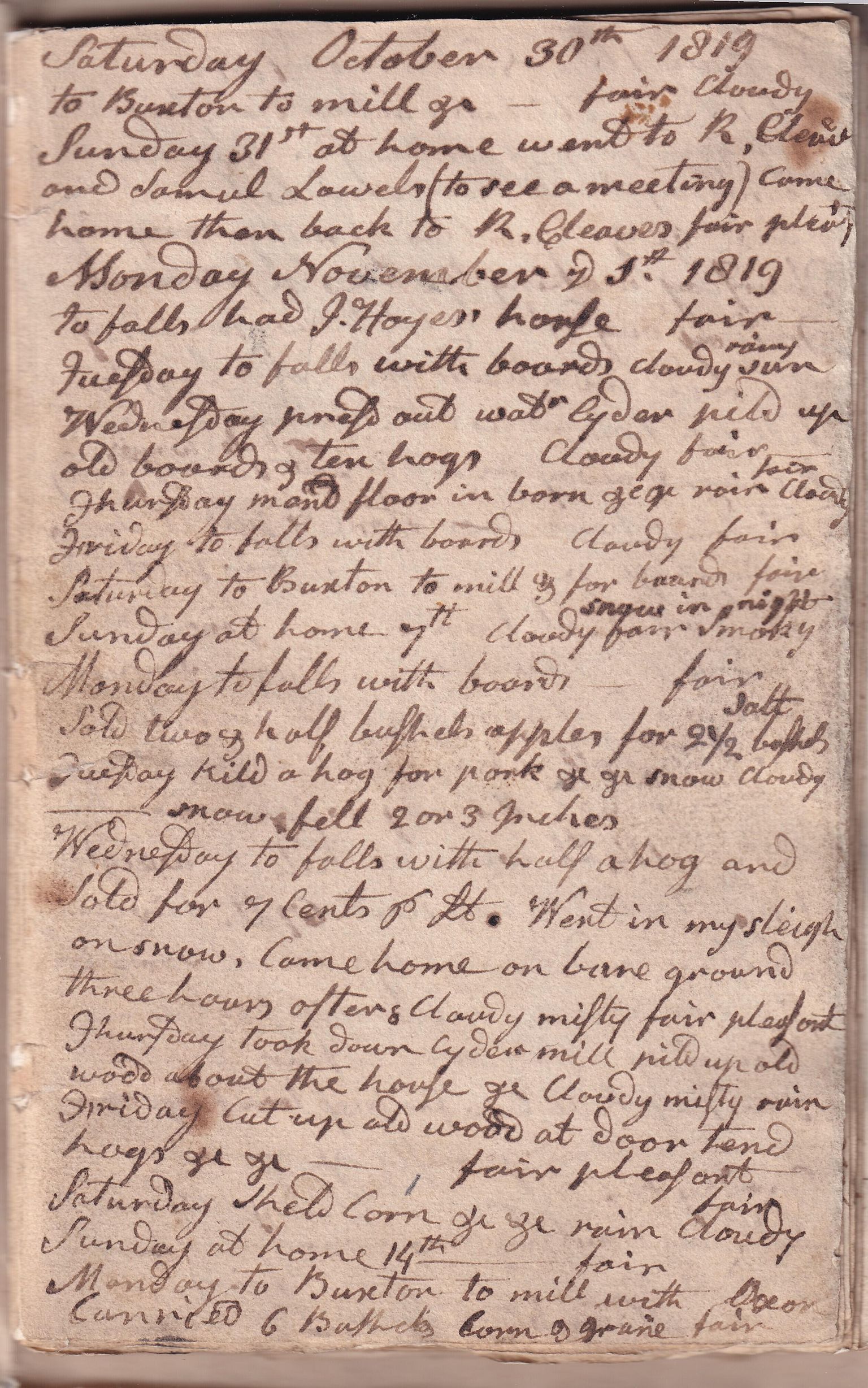 Benjamin Simpson (1755-1849) Diaries