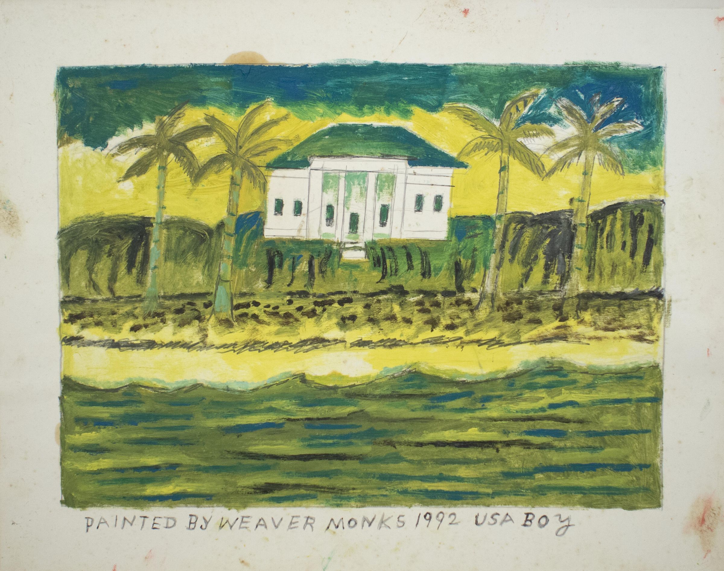 untitled (Green landscape with white house) picture number 1