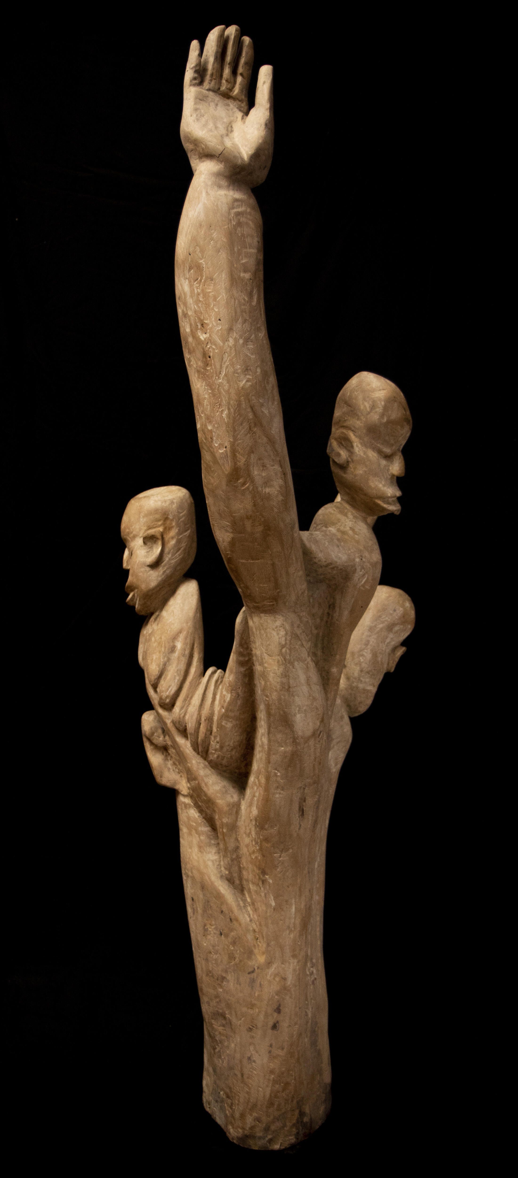 Untitled(pale three headed wooden figure) picture number 1