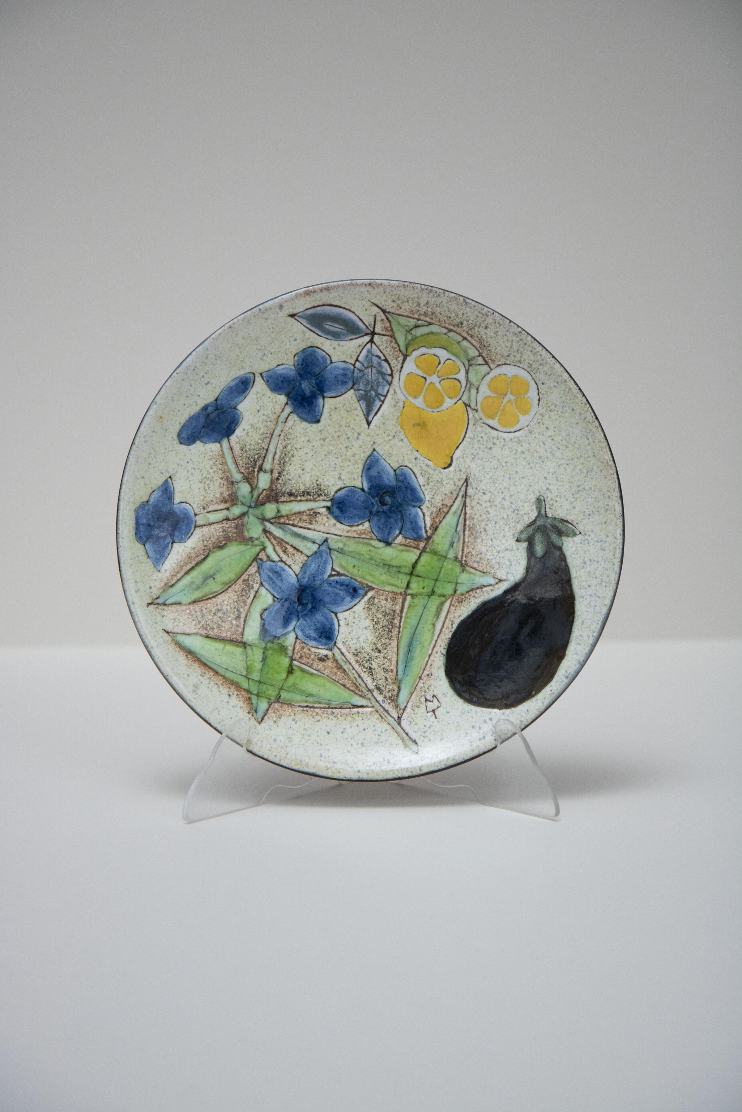 Untitled Plate (11) (Lemon, Eggplant,Blue flower 1of 5) picture number 1