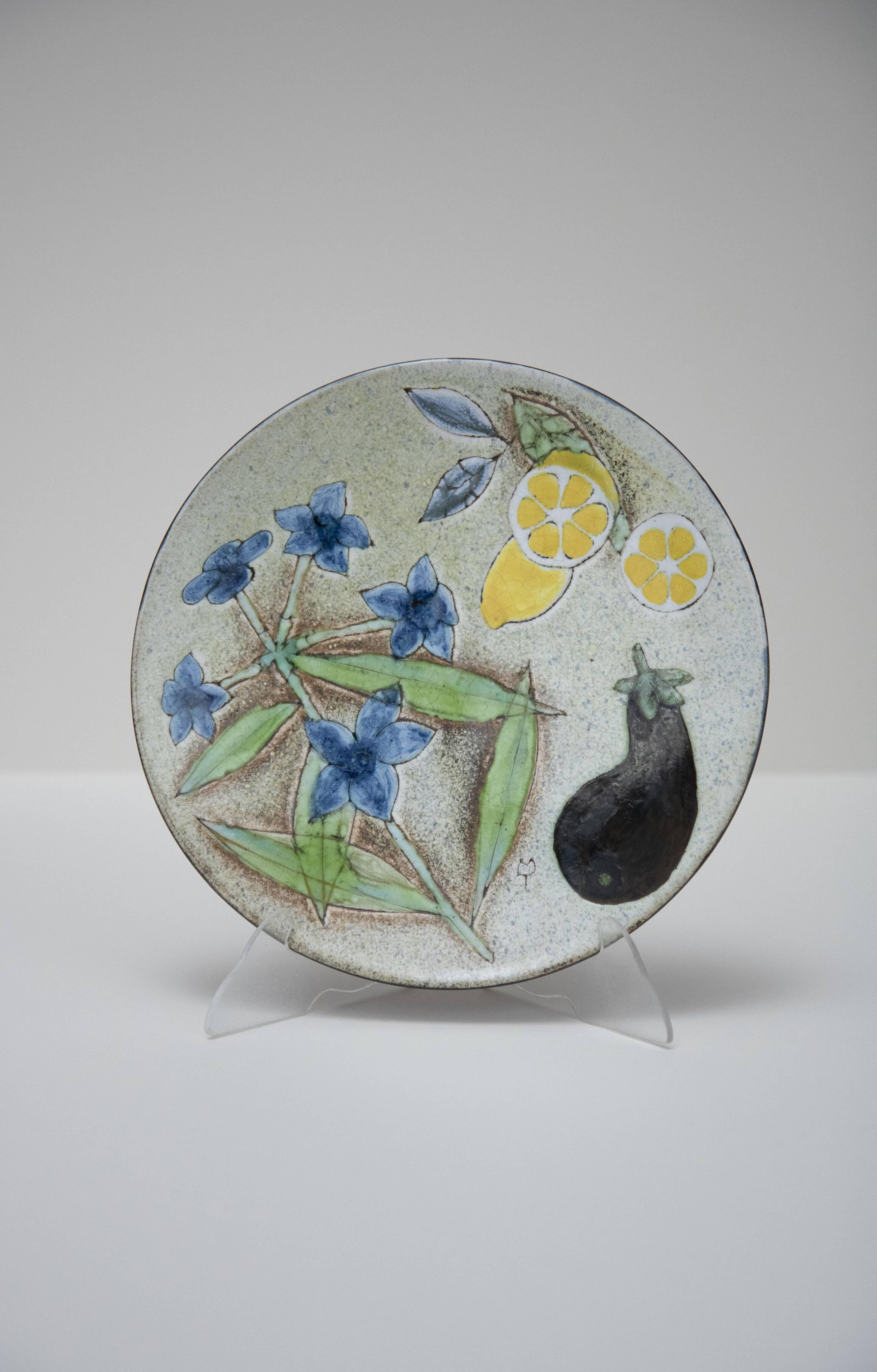 Untitled Plate (Lemon, Eggplant,Blue flower 4 of 5) picture number 1