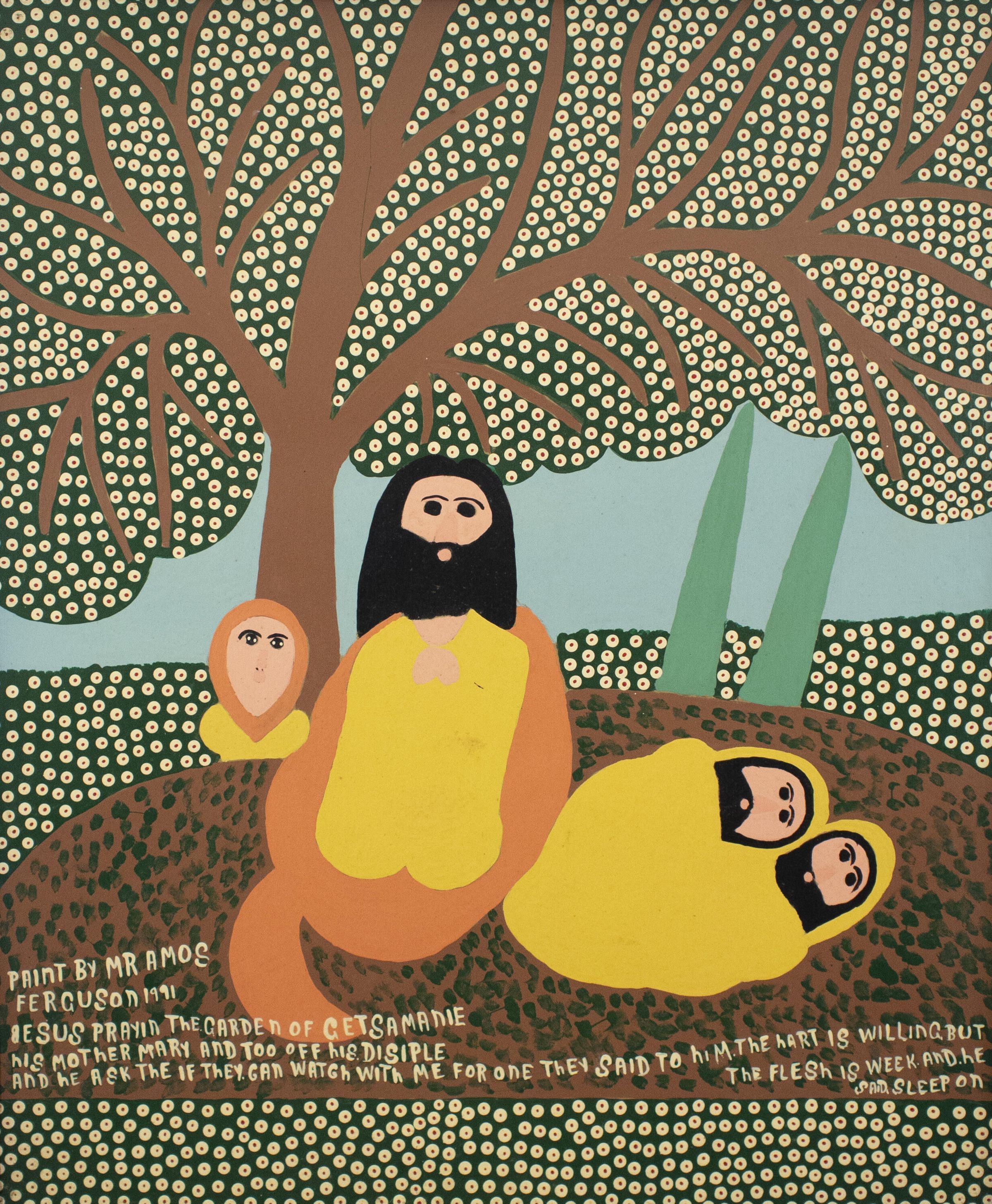 Jesus Prayin In The Garden Of Getsamanie his mother mary and too off his disiple and he ask the if they can watch with me for one they said to him. the hart is willing. but the flesh is week, and he said sleep on picture number 1