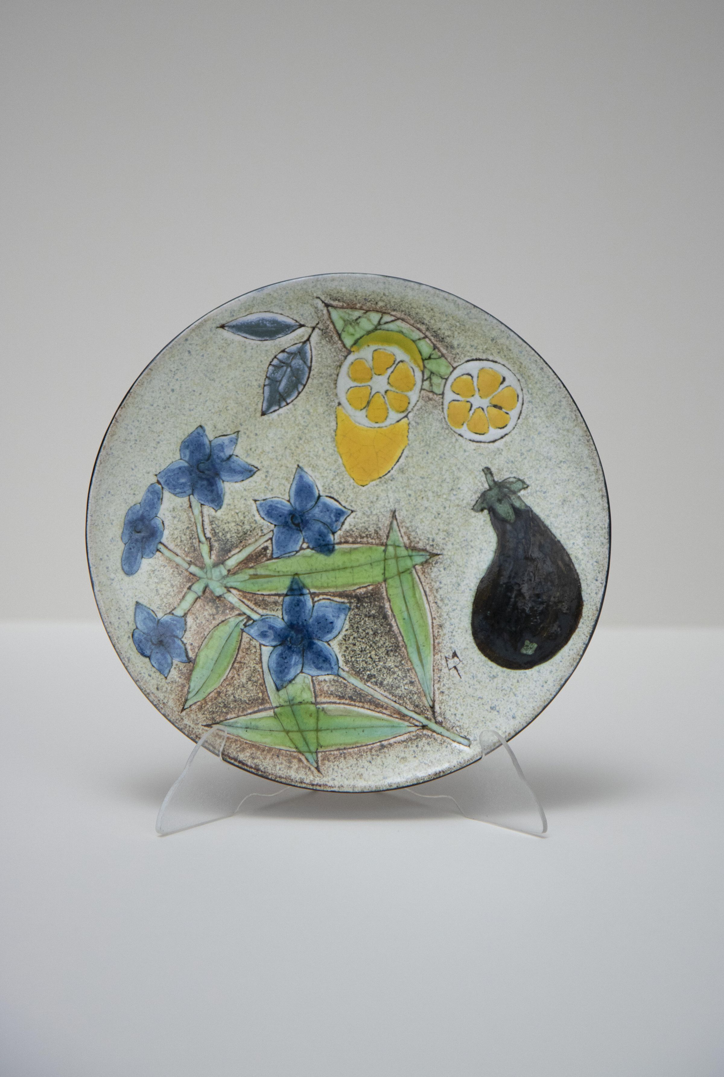 Untitled Plate (9) (Lemon, Eggplant,Blue flower 2 of 5) picture number 1