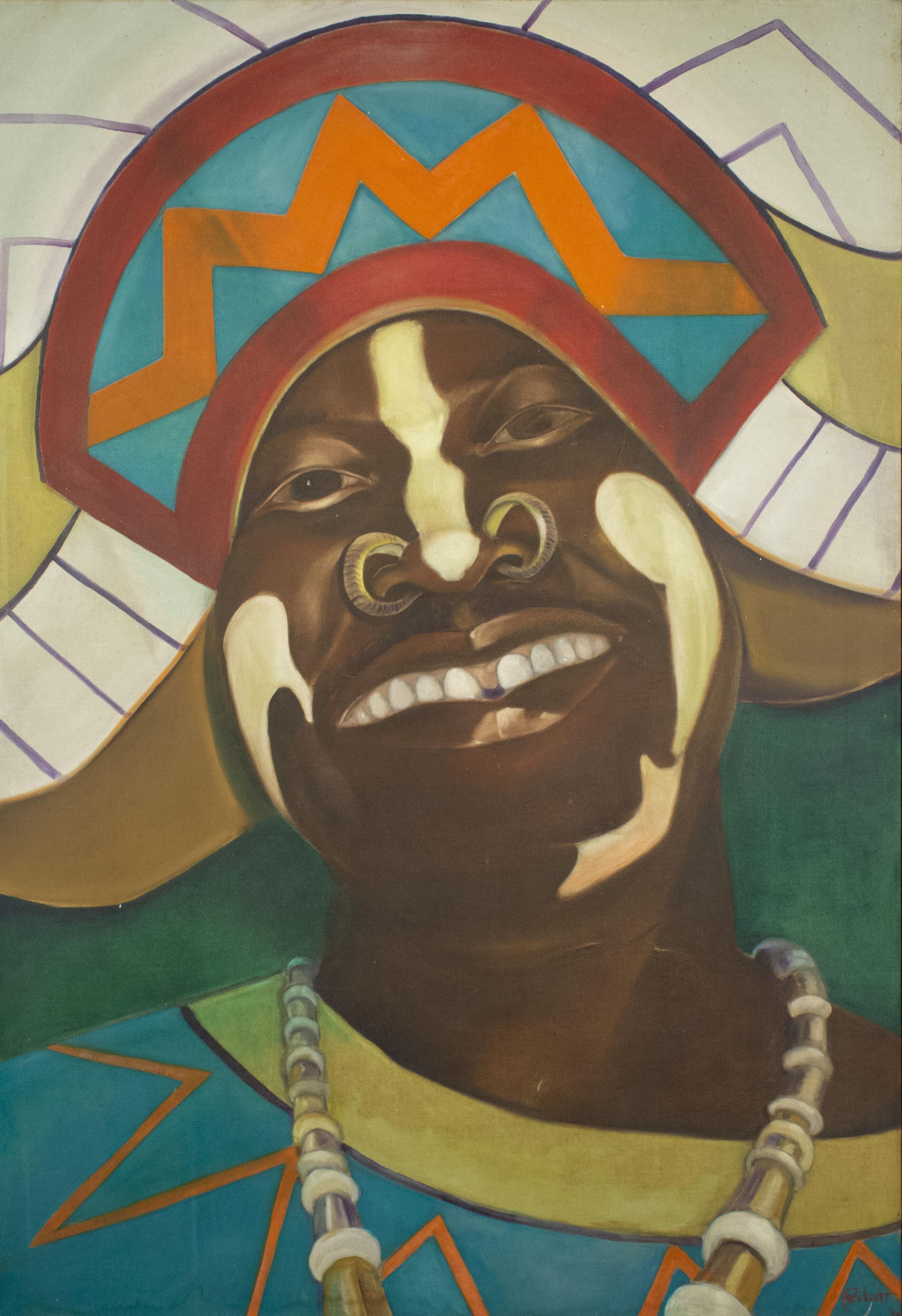 Untitled (Face of Junkanooer with hoops through nose) picture number 1