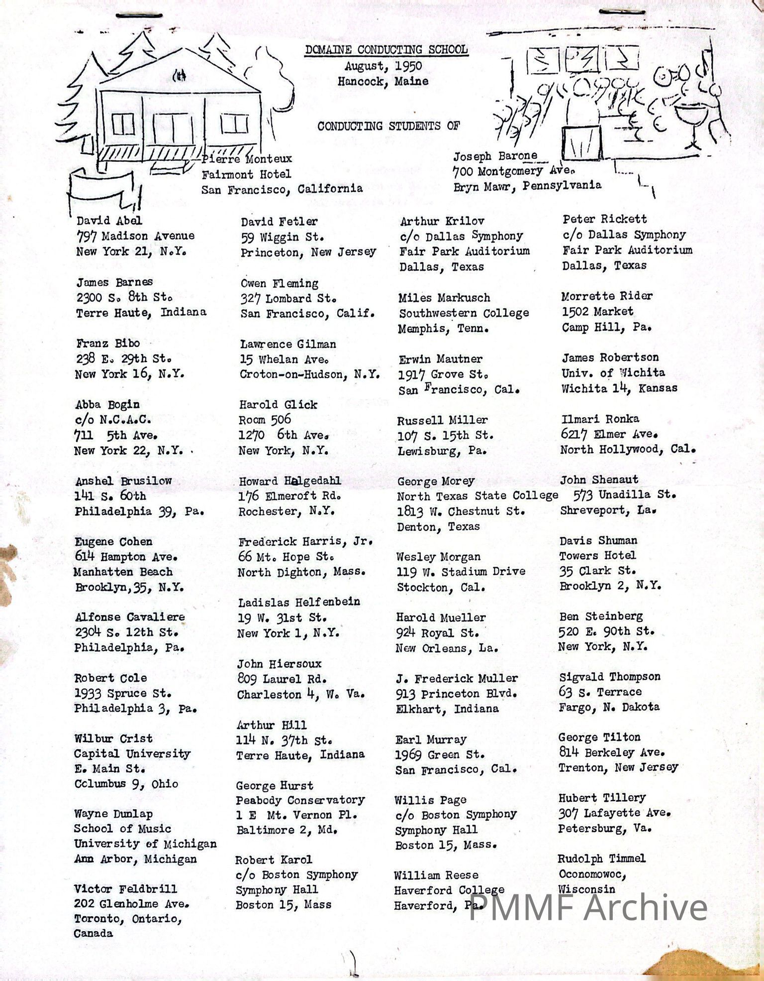 Monteux School for Conductors and Orchestra Musicians