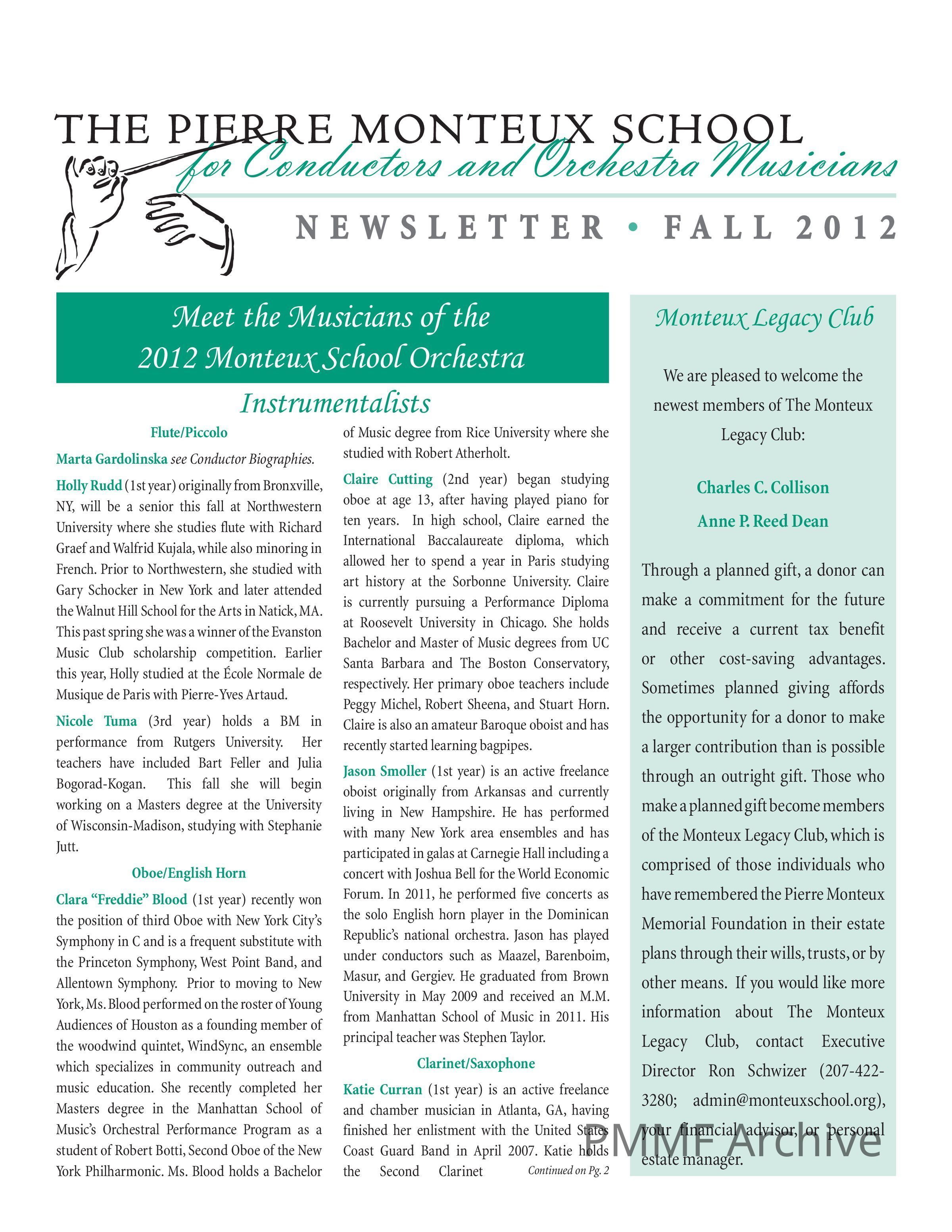 Fall 2012 Newsletter