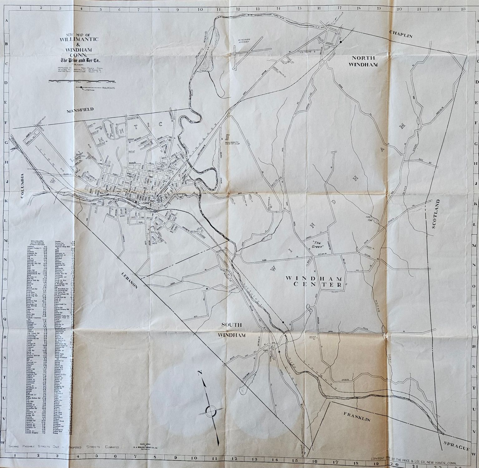 Street Map of Windham, CT