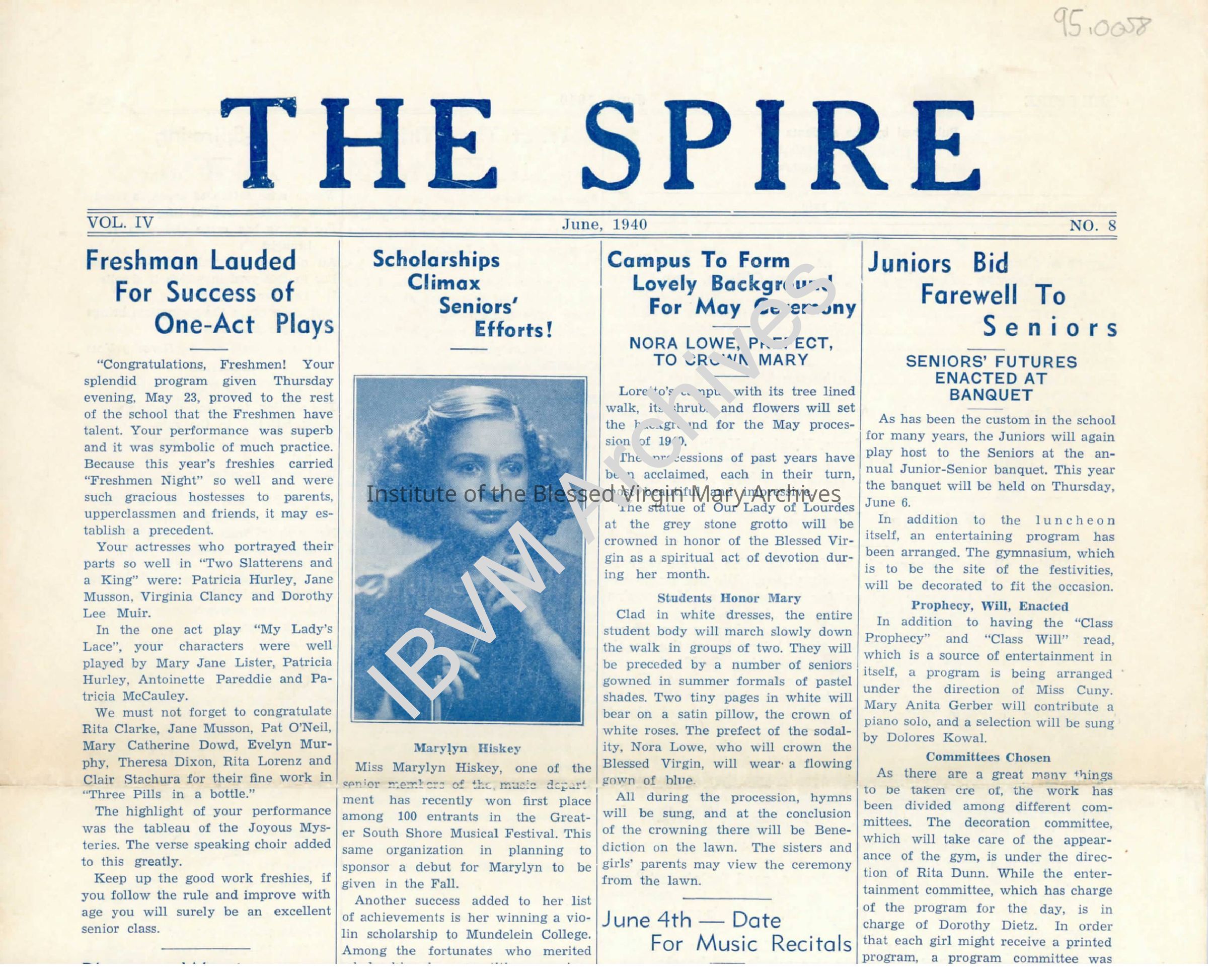 Loretto Spire, Volume IV No. 8, 1940: PDF, Watermarked