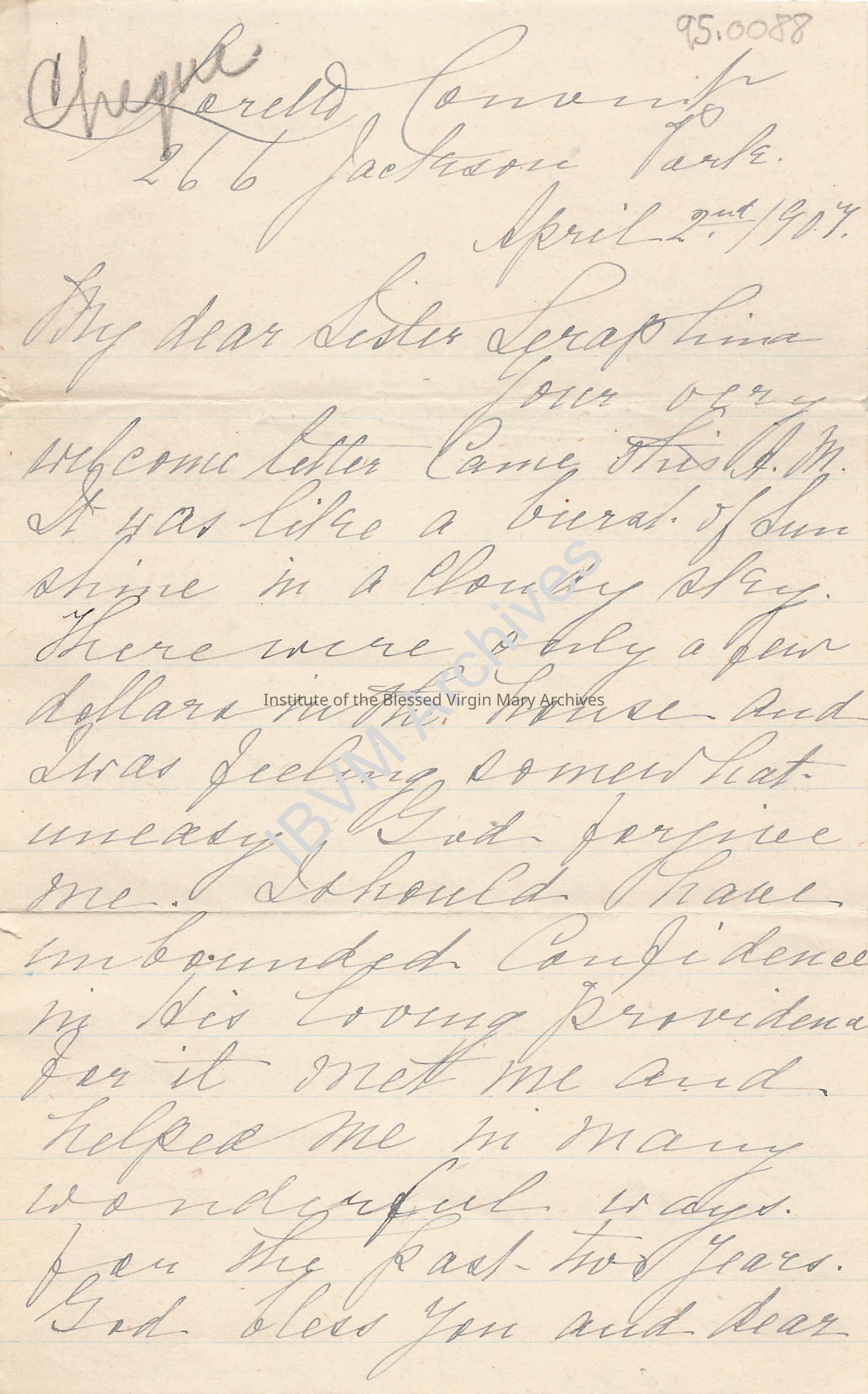 Letter from Mother Seraphina Dwyer: PDF, Watermarked