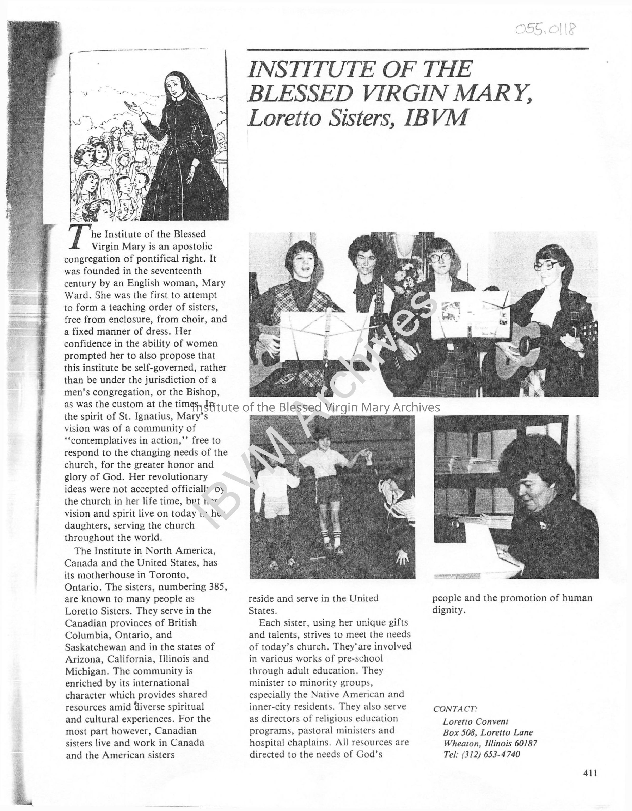 Institute of the Blessed Virgin Mary, Loretto Sisters, IBVM: PDF, Watermarked