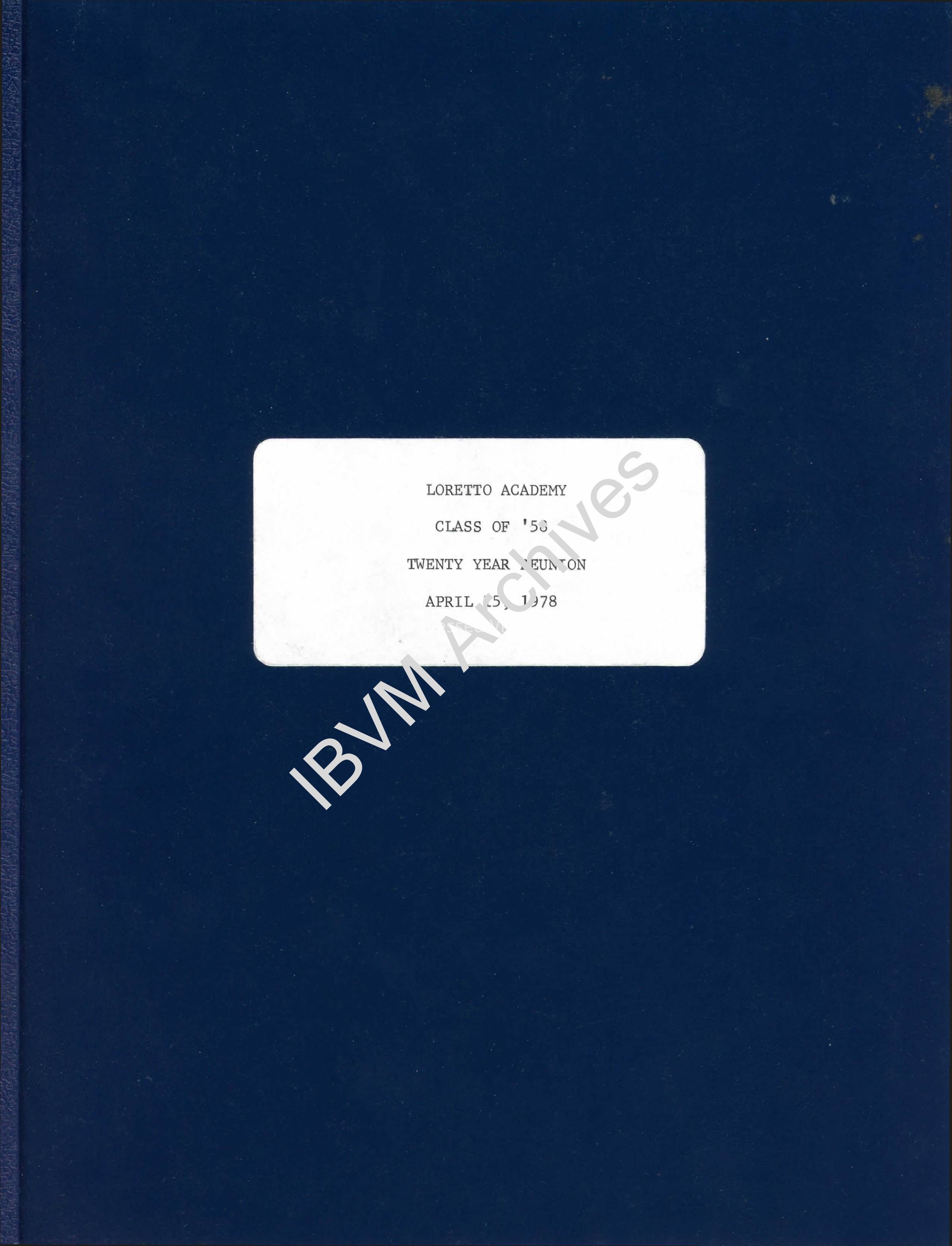 Loretto Academy Class of 58': PDF, Watermarked