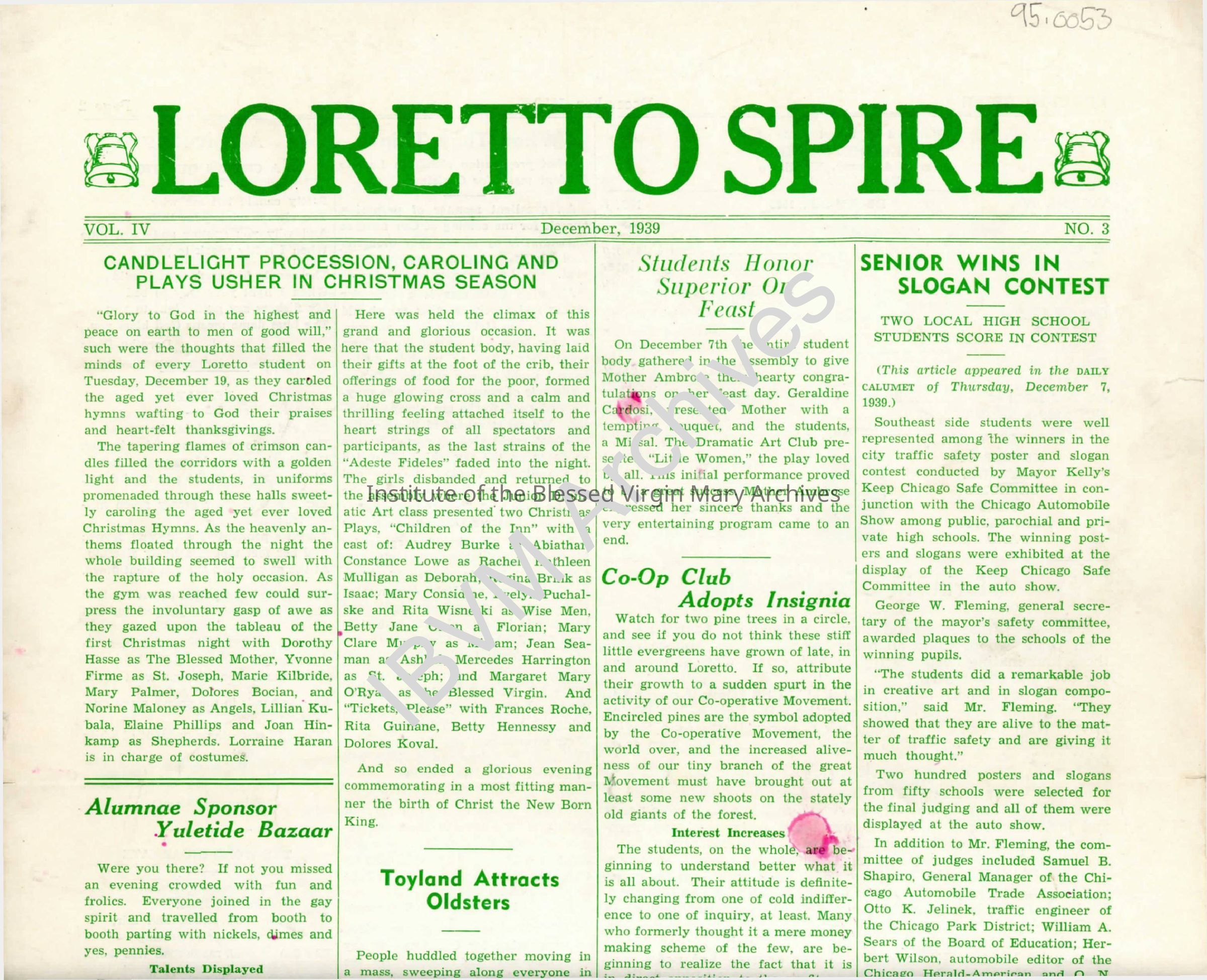 Loretto Spire, Volume IV No. 3, 1939: PDF, Watermarked