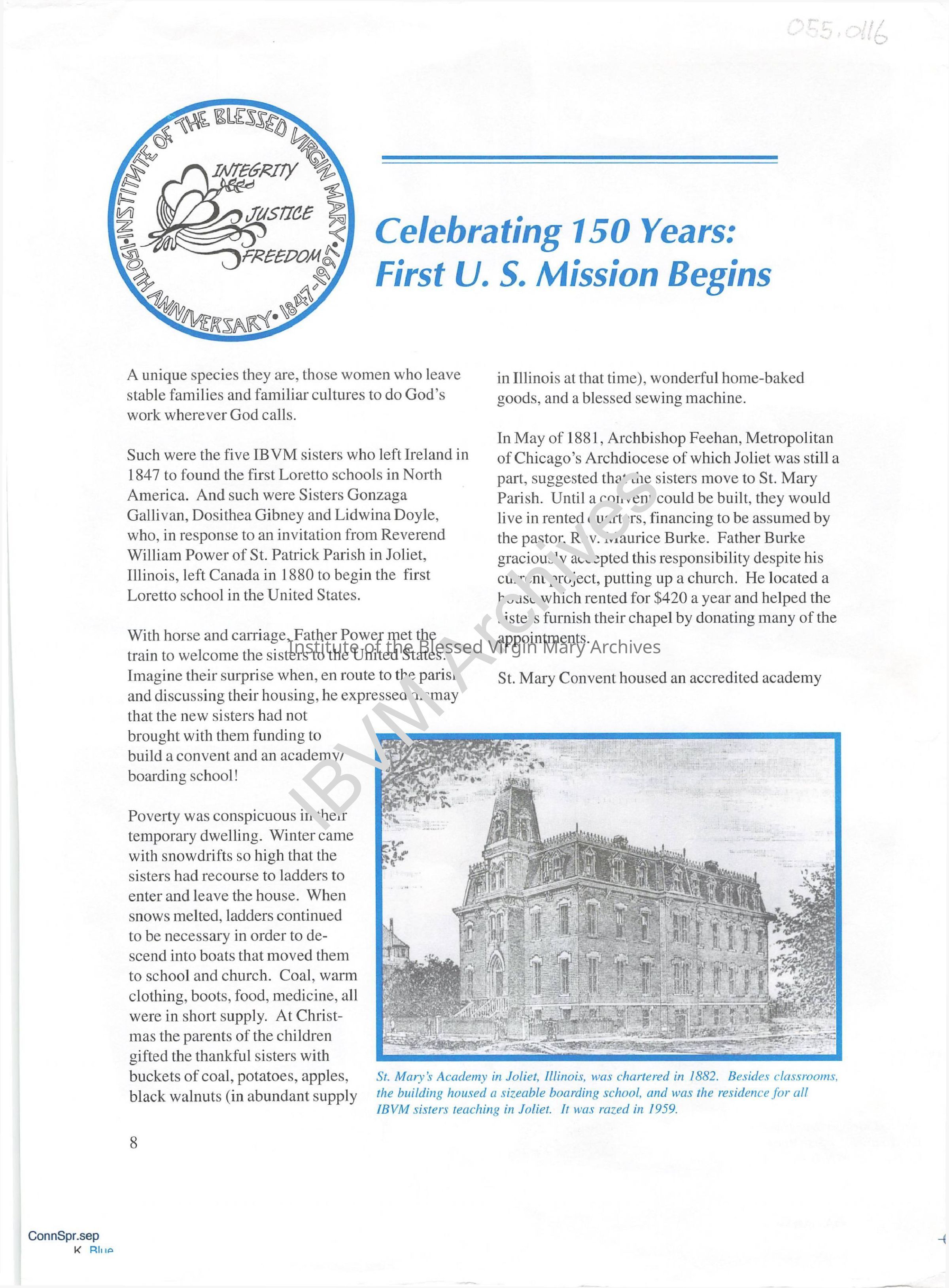 Celebrating 150 Years: First U.S. Mission Begins: PDF, Watermarked