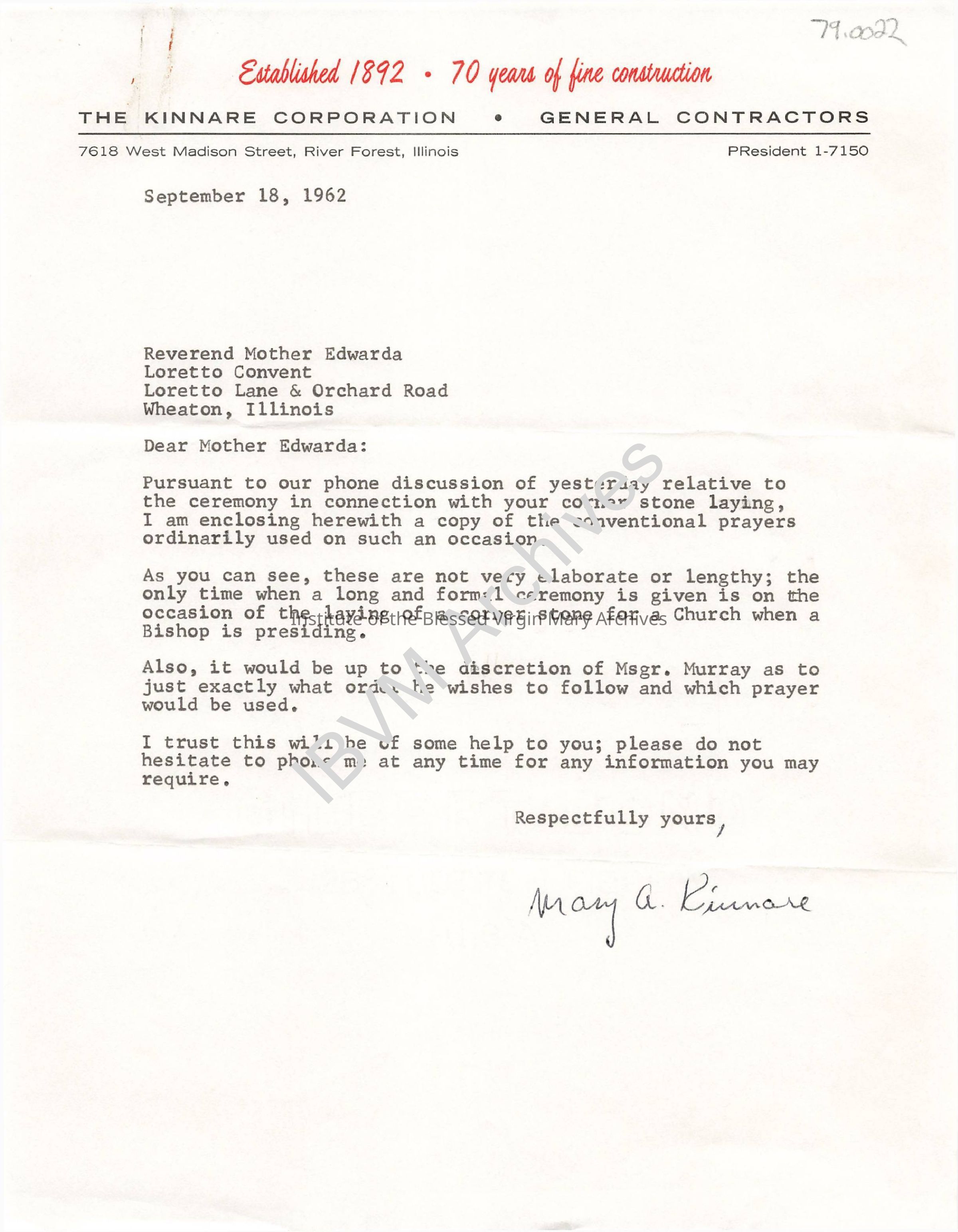 Letter from The Kinnare Corporation: PDF, Watermarked