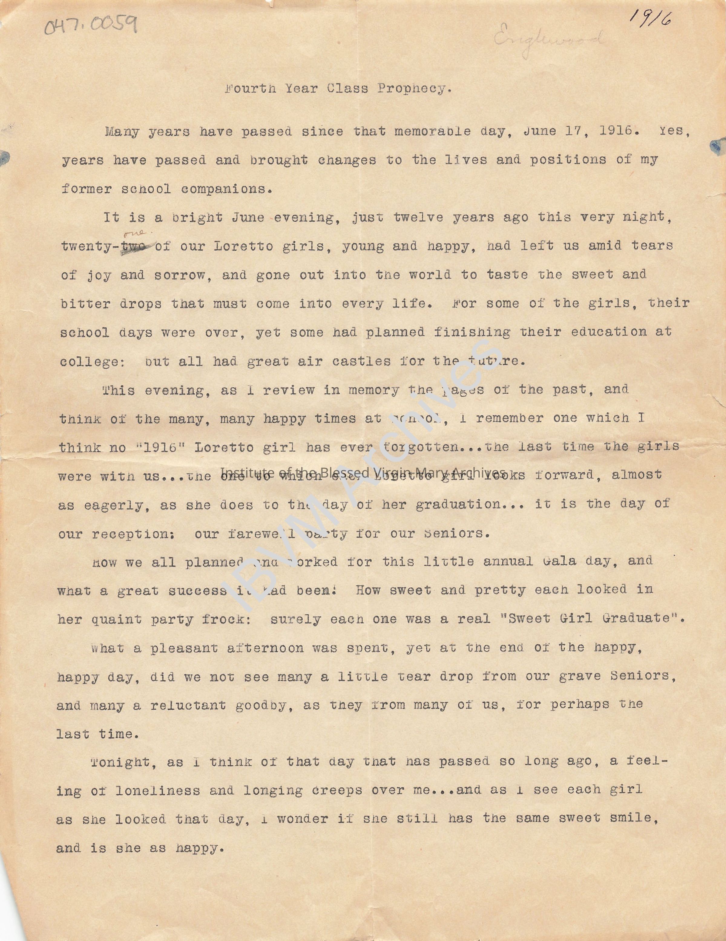 Fourth Year Class Prophecy: PDF, Watermarked