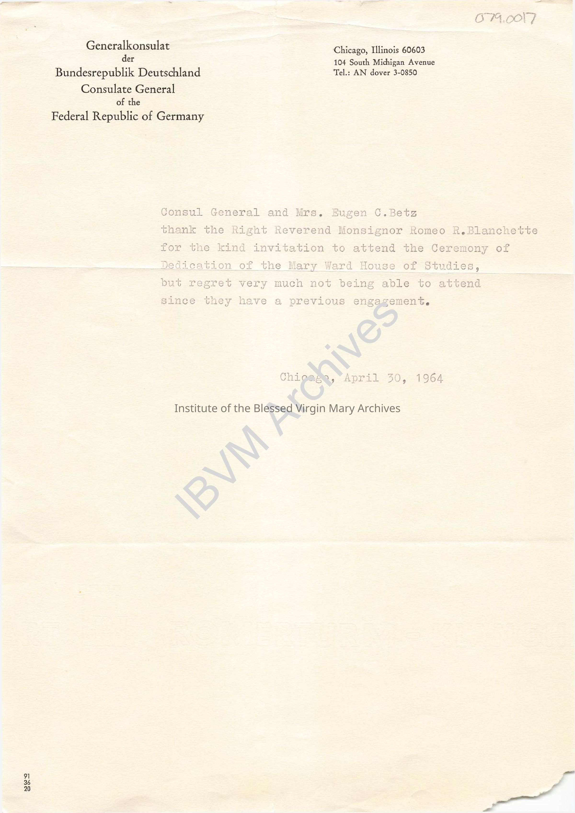 Letter from Consulate General of the Federal Republic of Germany: PDF, Watermarked