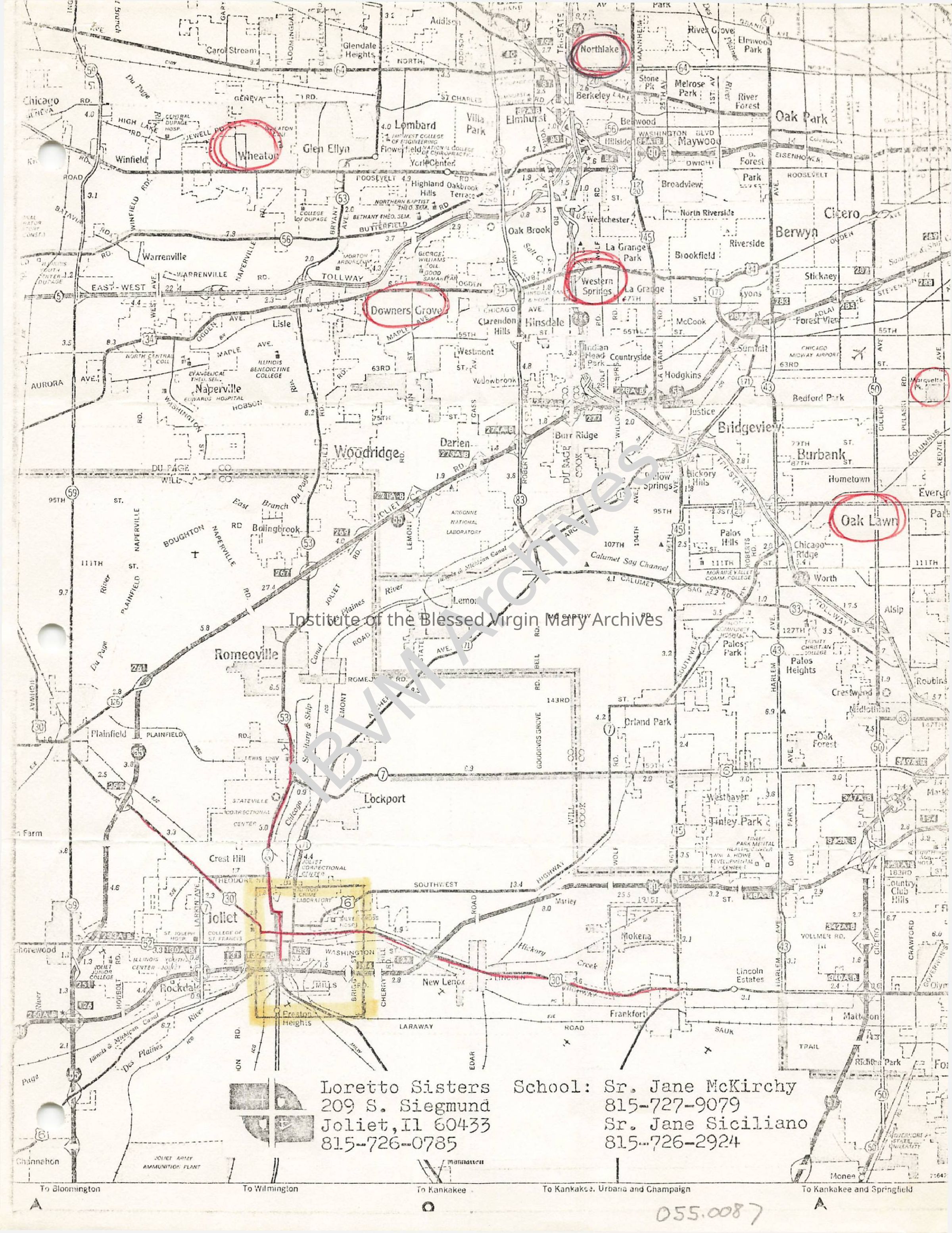 Map of IBVM Location in Northeastern Illinois: PDF, Watermarked