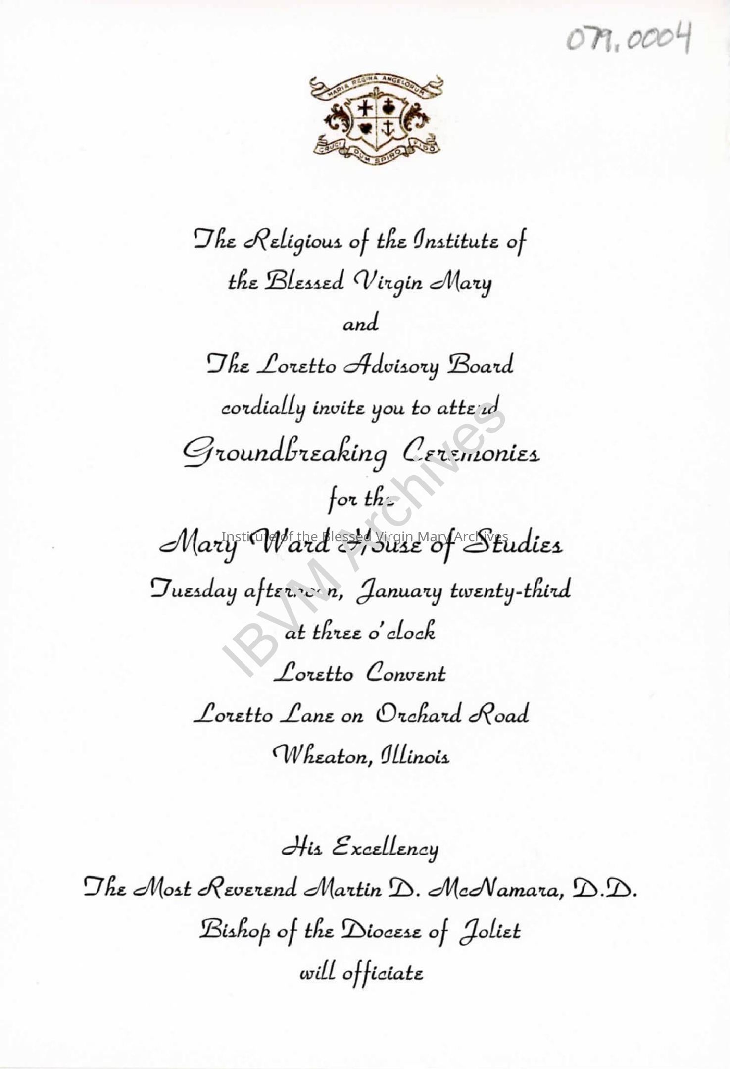 Mary Ward House of Studies Groundbreaking Invitation: PDF, Watermarked