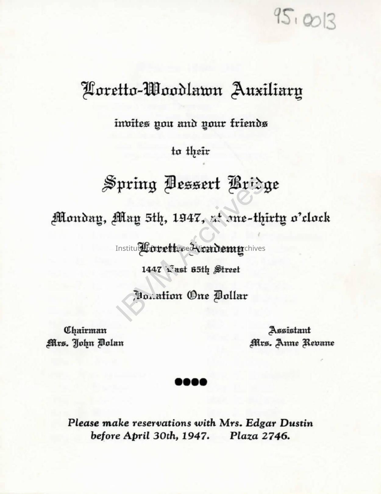 Loretto Woodlawn Auxiliary Invitation: PDF, Watermarked