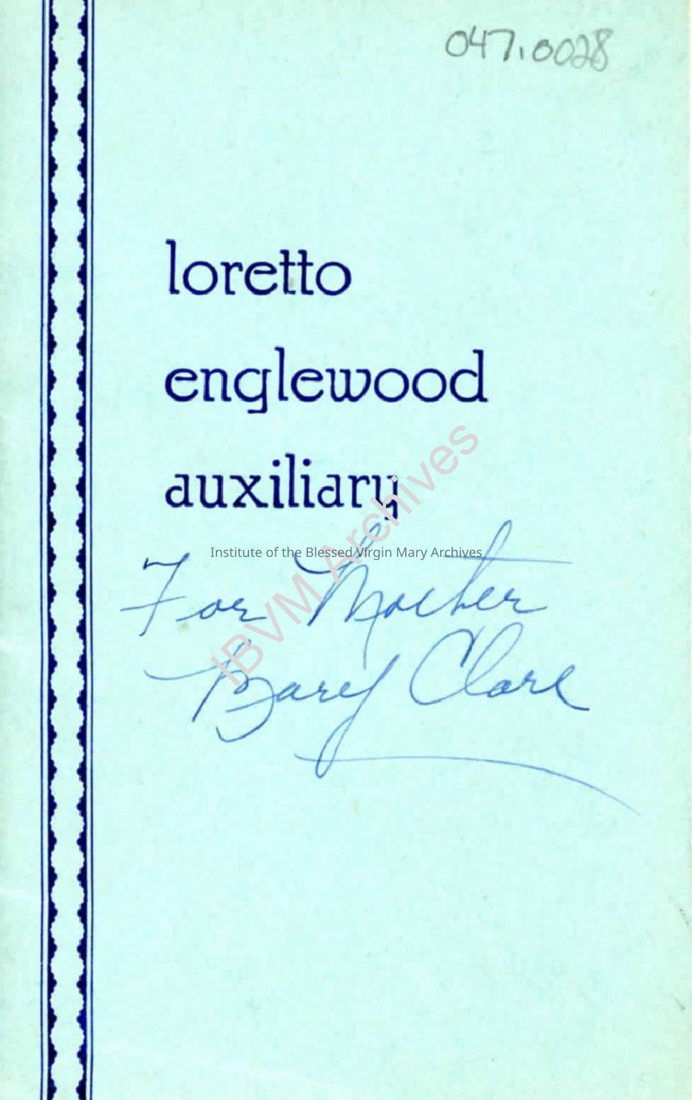 Loretto Englewood Auxiliary Directory, 1952 - 1953: PDF, Watermarked