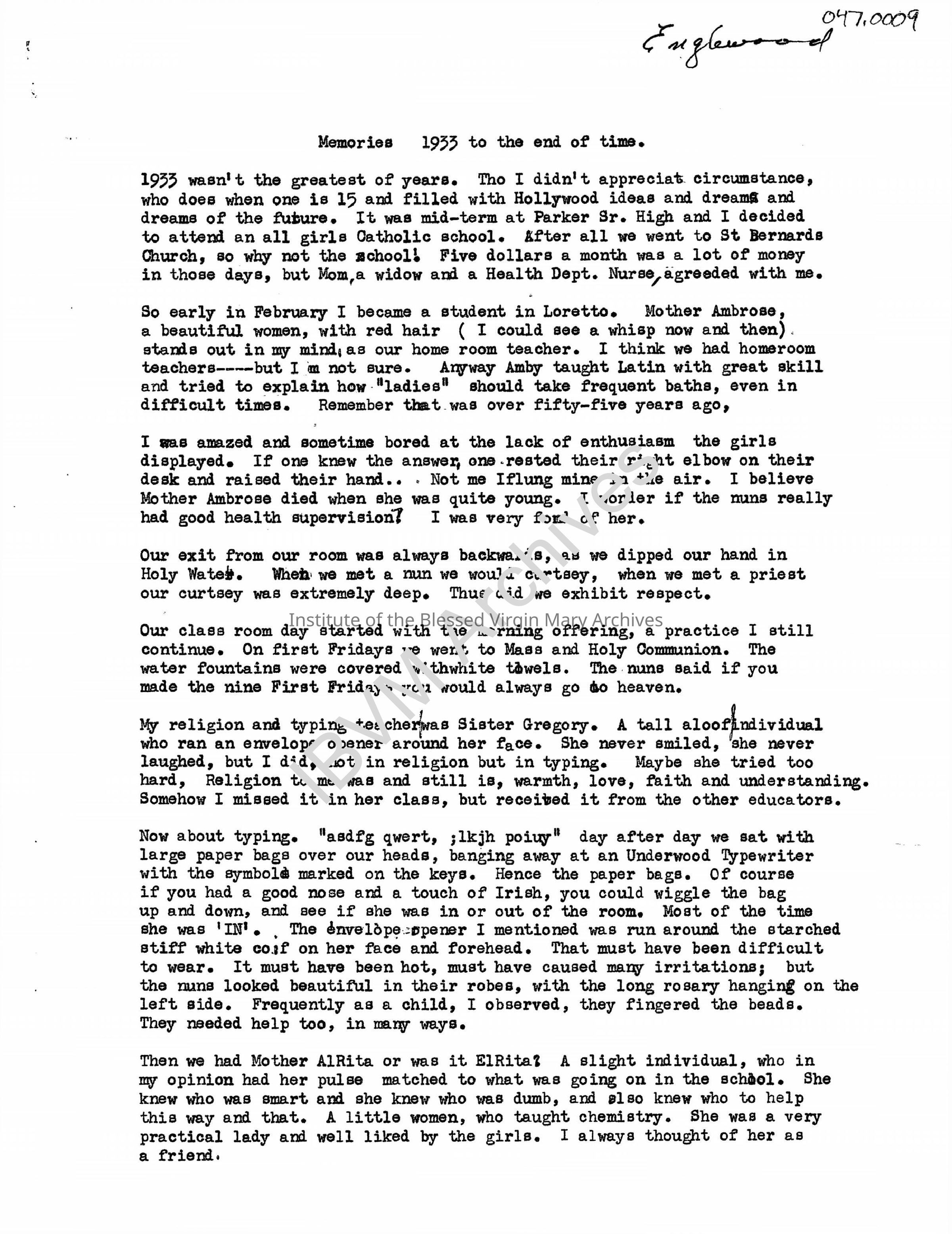 Memories: 1935 to the End of Time: PDF, Watermarked