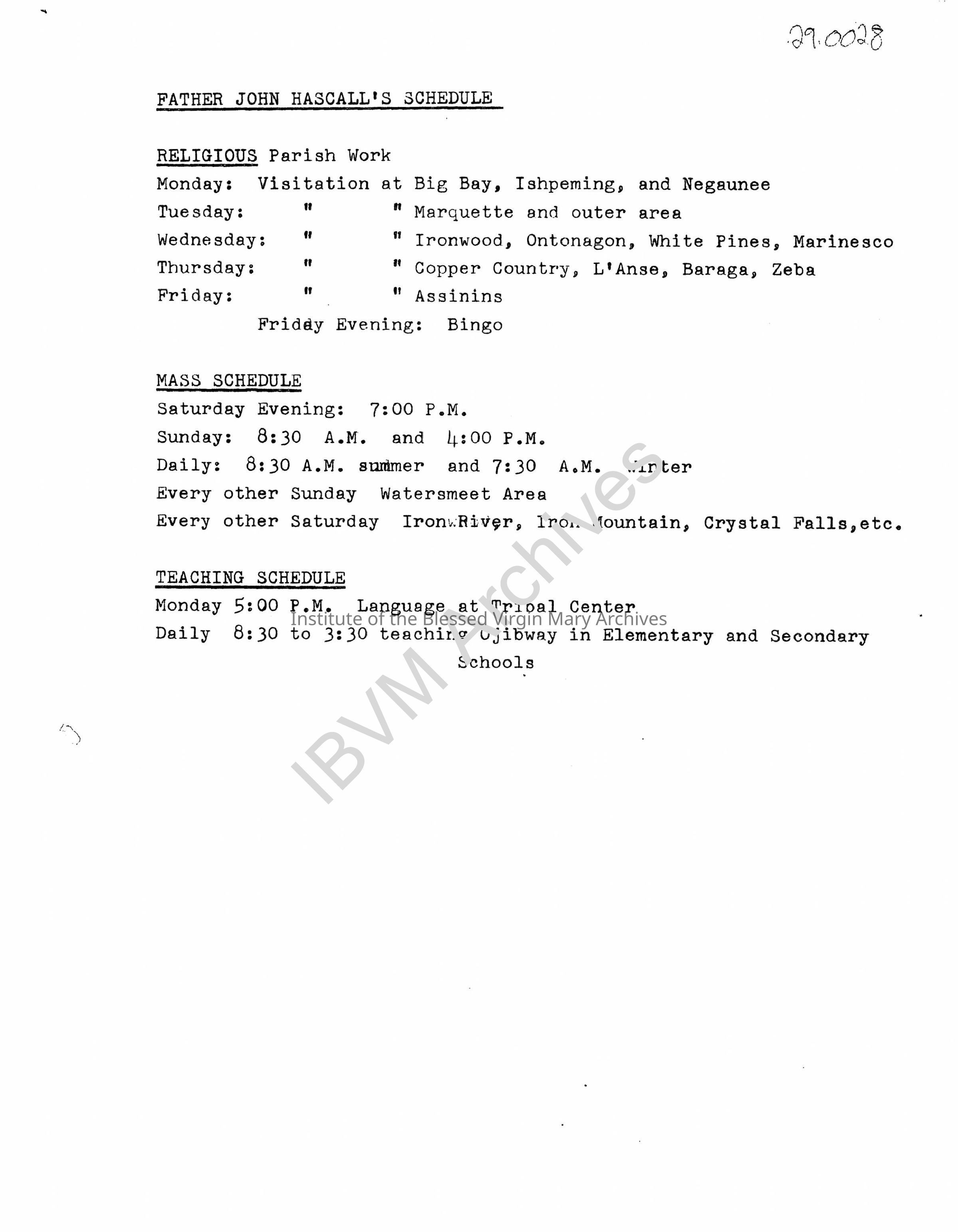 Father John Hascall’s Schedule: PDF/A, Watermarked