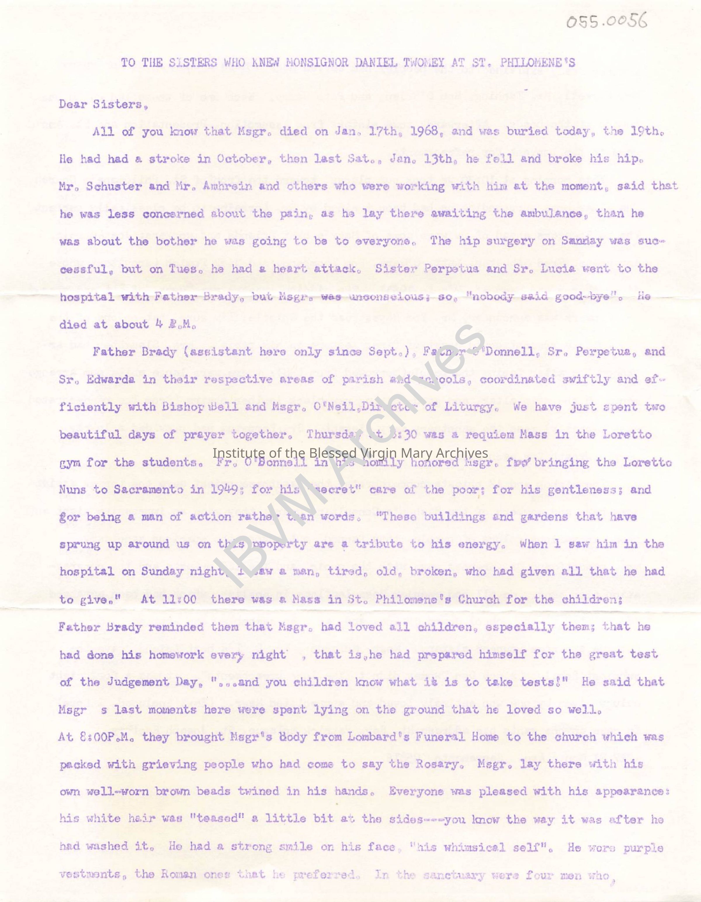 Monsignor Daniel Twomey Letter: PDF, Watermarked