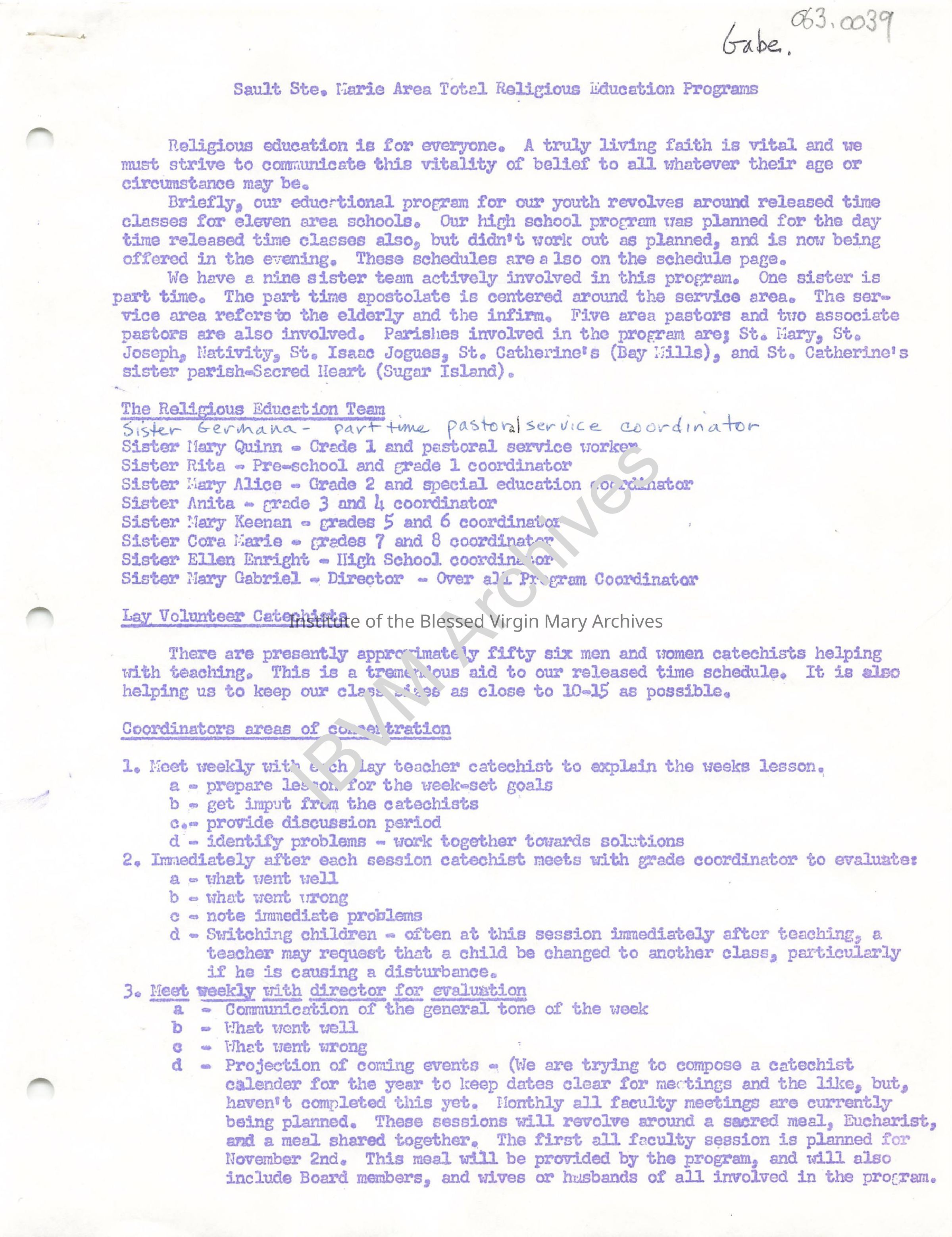 Sault Ste. Marie Area Total Religious Education Program: PDF, Watermarked