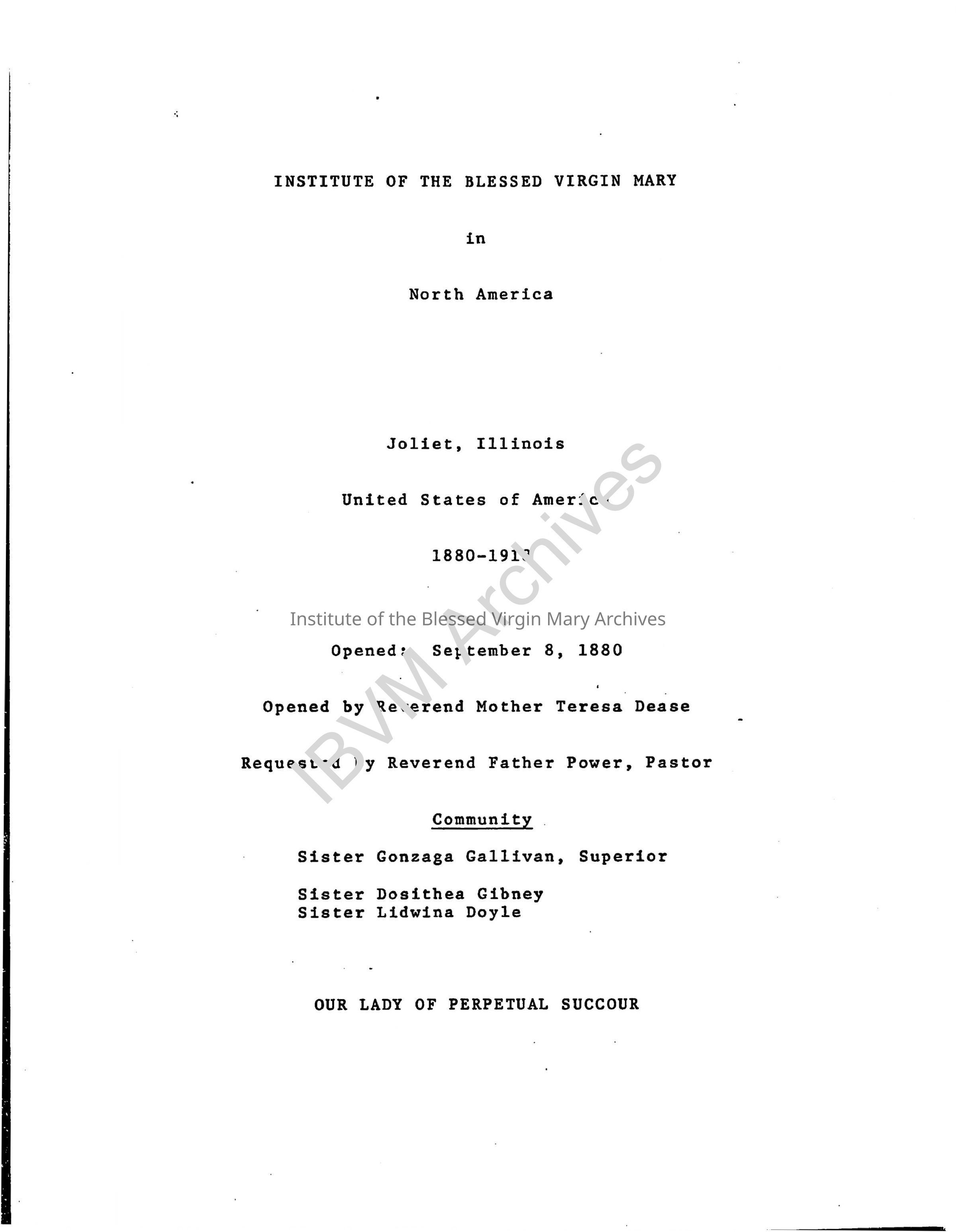 Sisters of Loretto Community Lists, 1880 - 1918: PDF, Watermarked