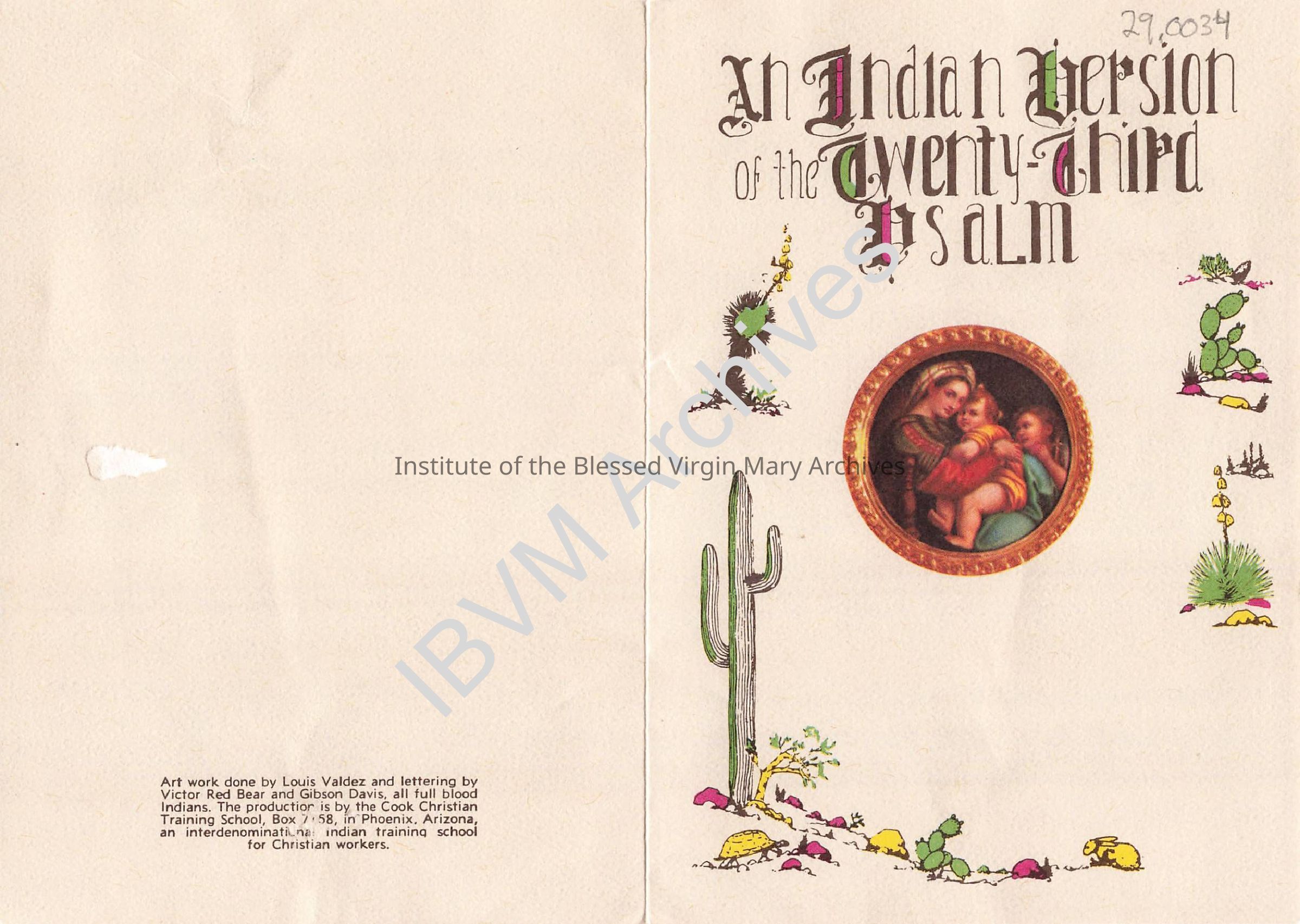 An Indian Version of the Twenty-Third Psalm: PDF/A, Watermarked