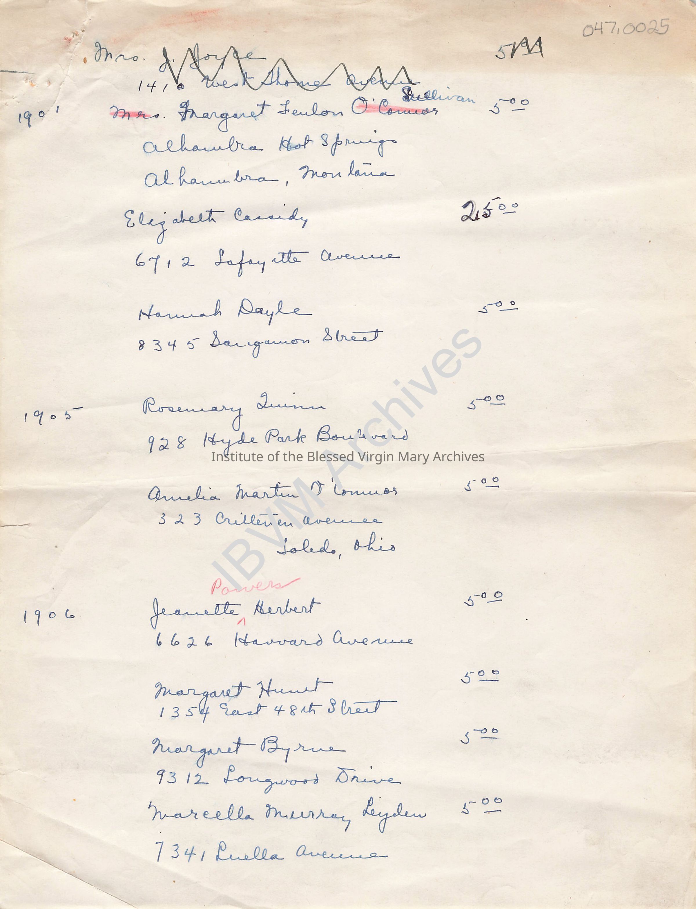 Loretto Alumnae Donors: PDF, Watermarked