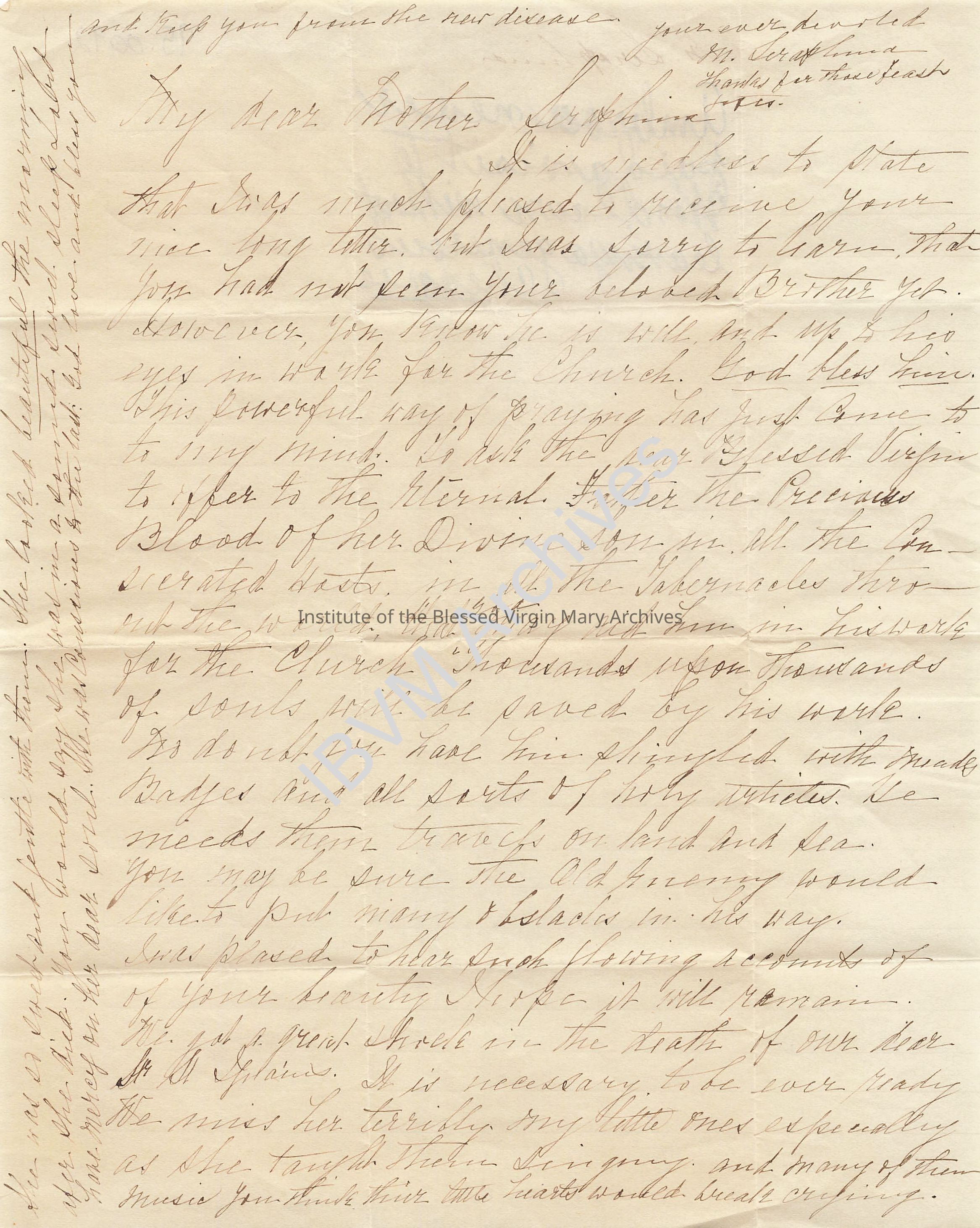 Letter from Mother Seraphina Dwyer: PDF, Watermarked