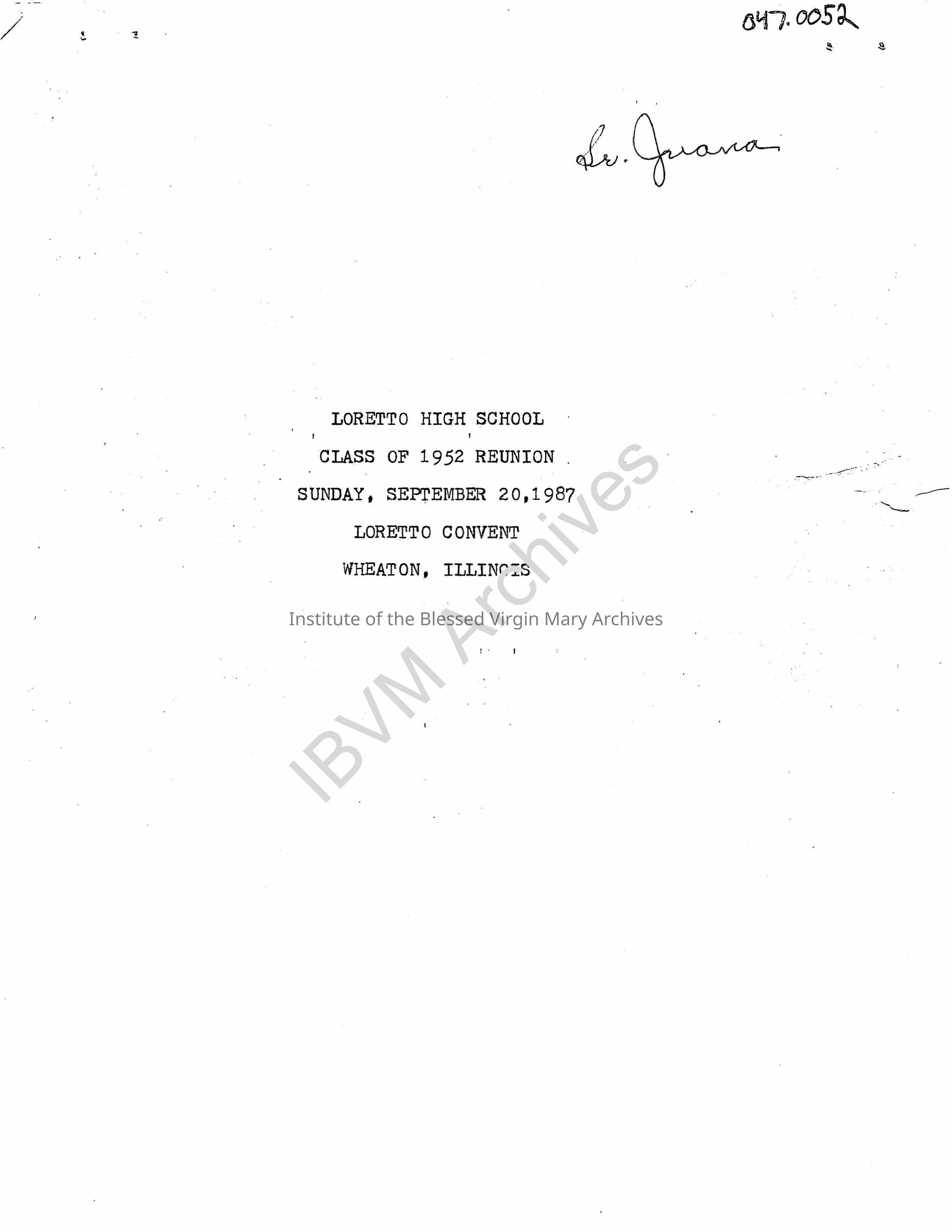 Loretto High School Class of 1952 Reunion Yearbook: PDF, Watermarked