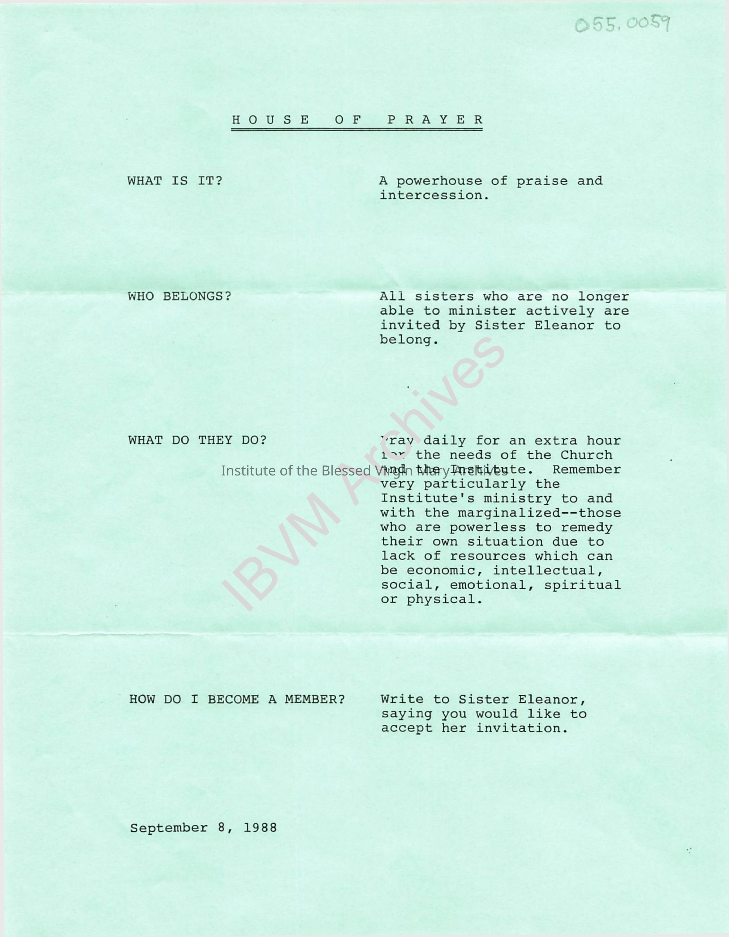 House of Prayer: PDF, Watermarked