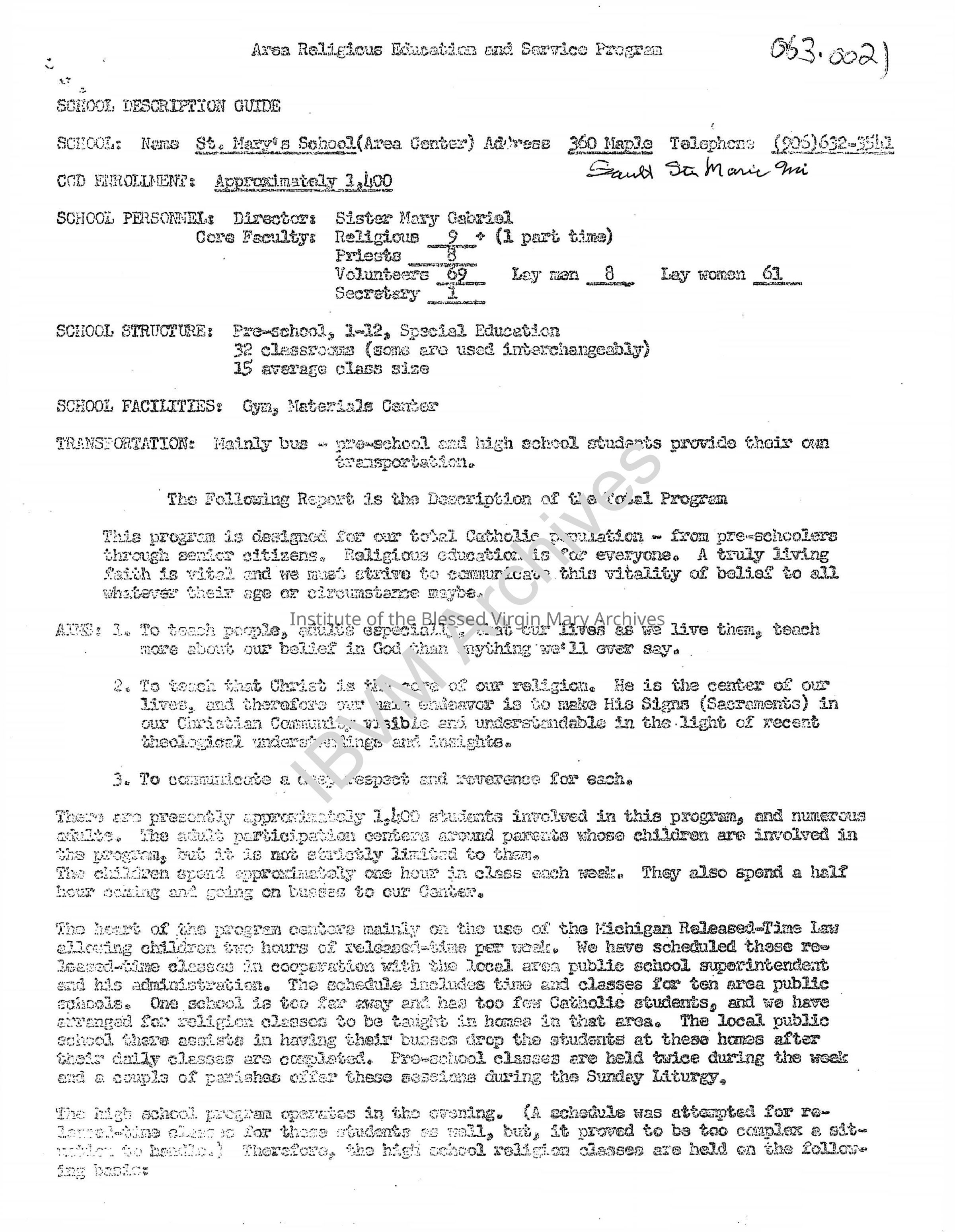 Area Religious Education and Service Program: PDF, Watermarked